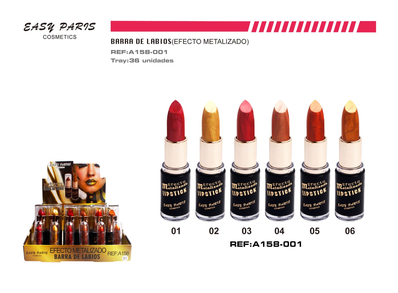 BARRA DE LABIOS EFECTO METALIZADA