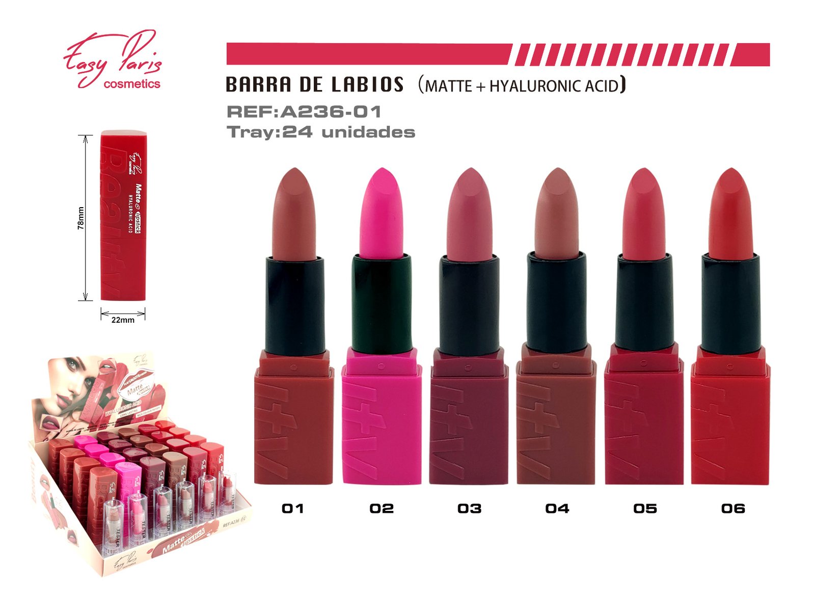 B.LABIOS MATTE C/ACIDO HIALURONICO