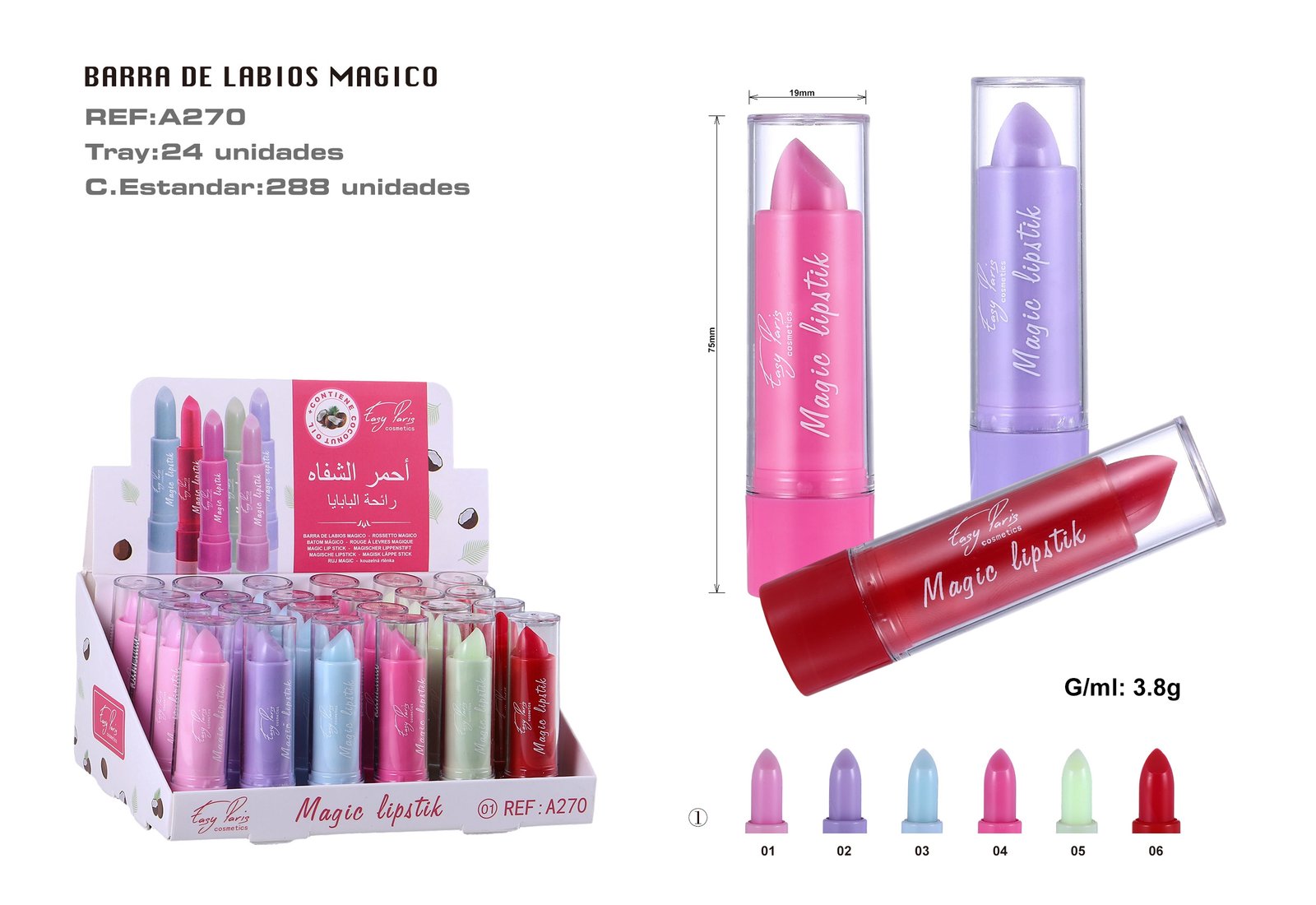B.DE LABIOS MAGIC C/OIL COCO