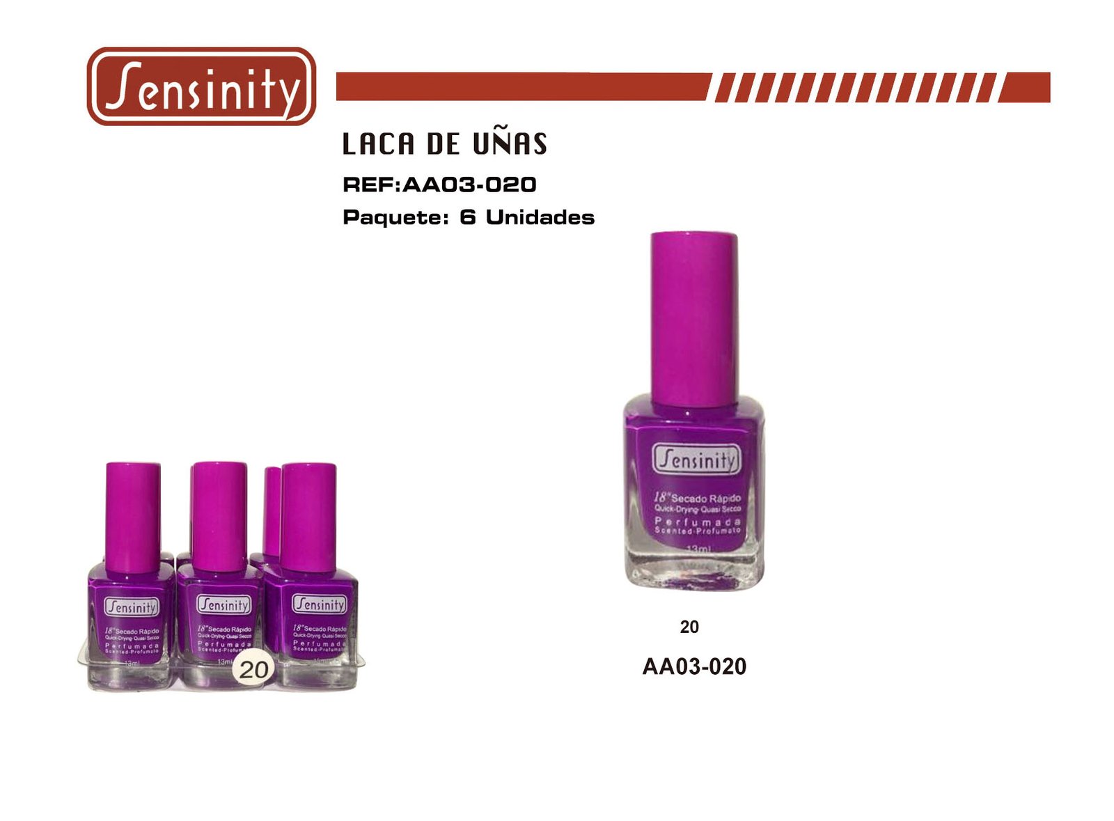 «LACA DE UÑAS SENSINITY 18″»»» PERFUMADA