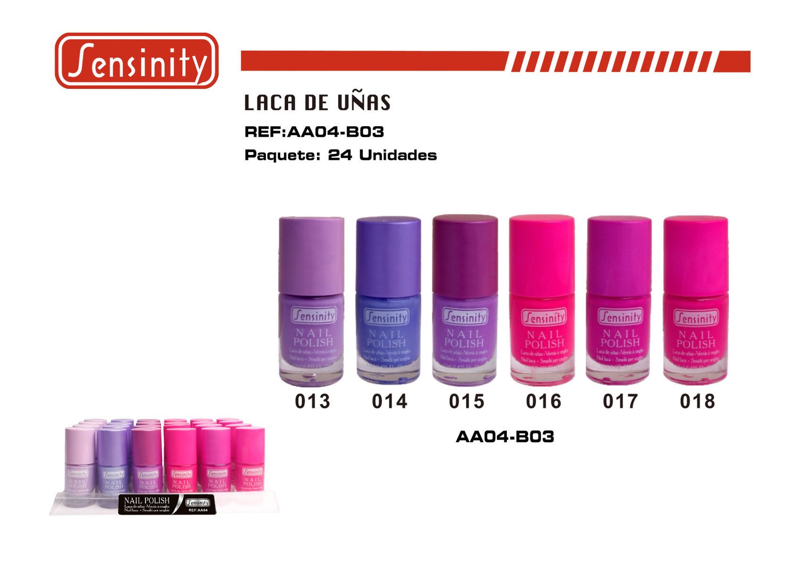 LACA DE UÑAS SENSINITY BANDEJA 24/U 288/