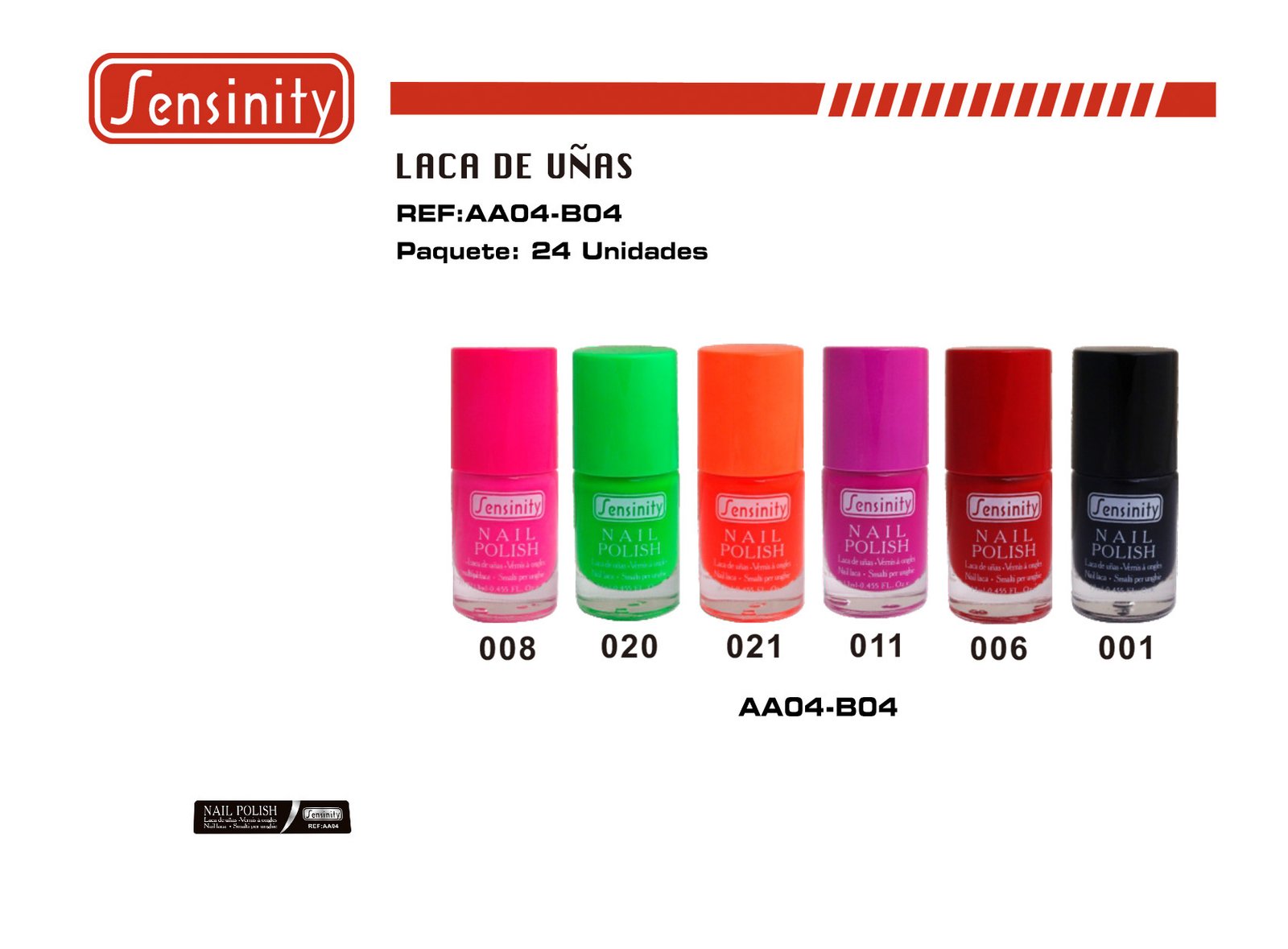 LACA DE UÑAS SENSINITY BANDEJA 24/U 288/
