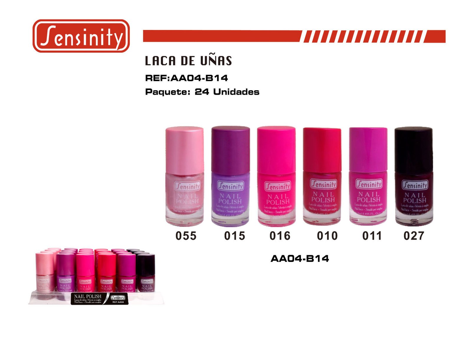 LACA DE UÑAS SENSINITY BANDEJA 24/U 288/