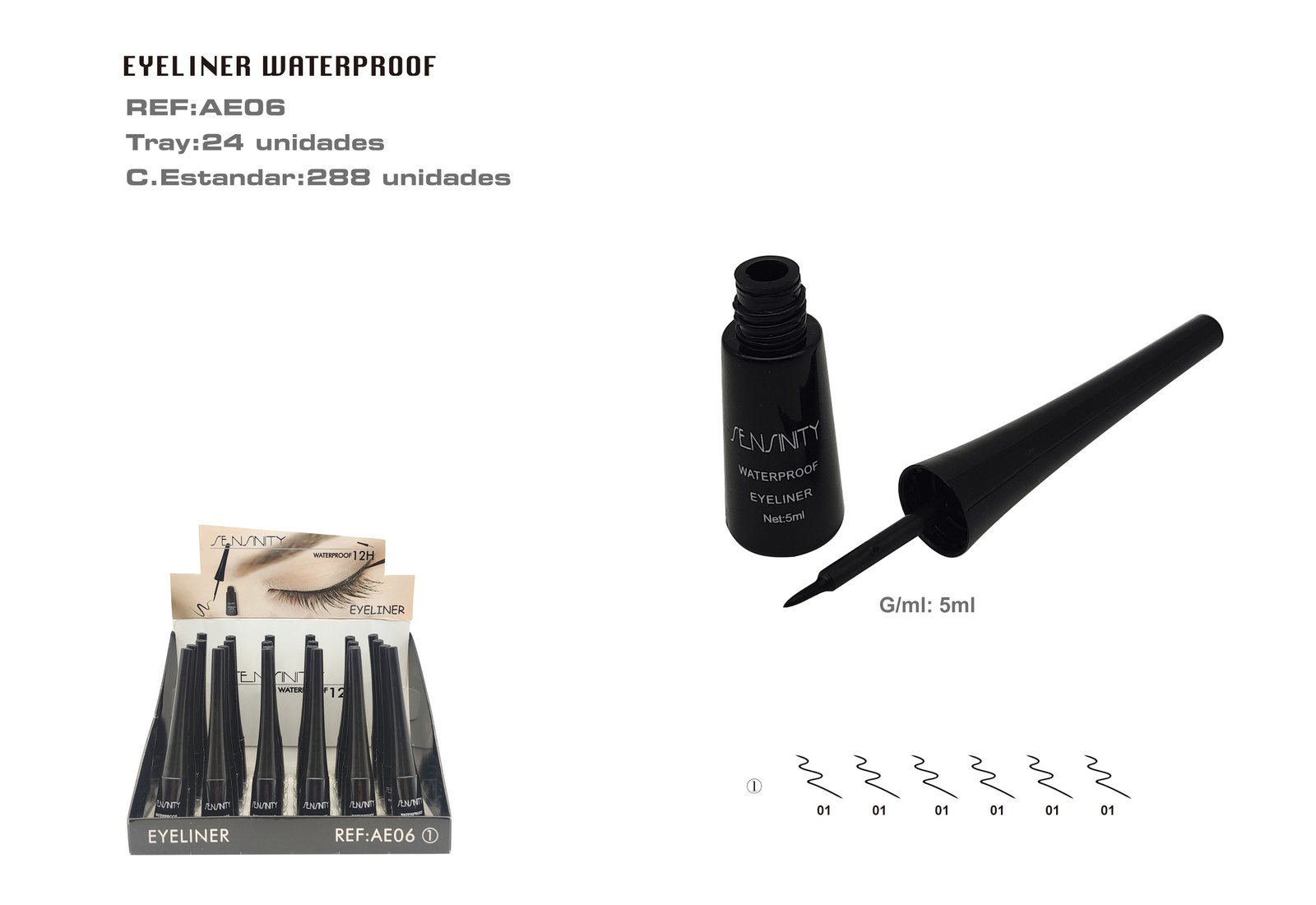 EYELINER NEG.PINCEL CLASIC 24/U 288/C SENSINITY