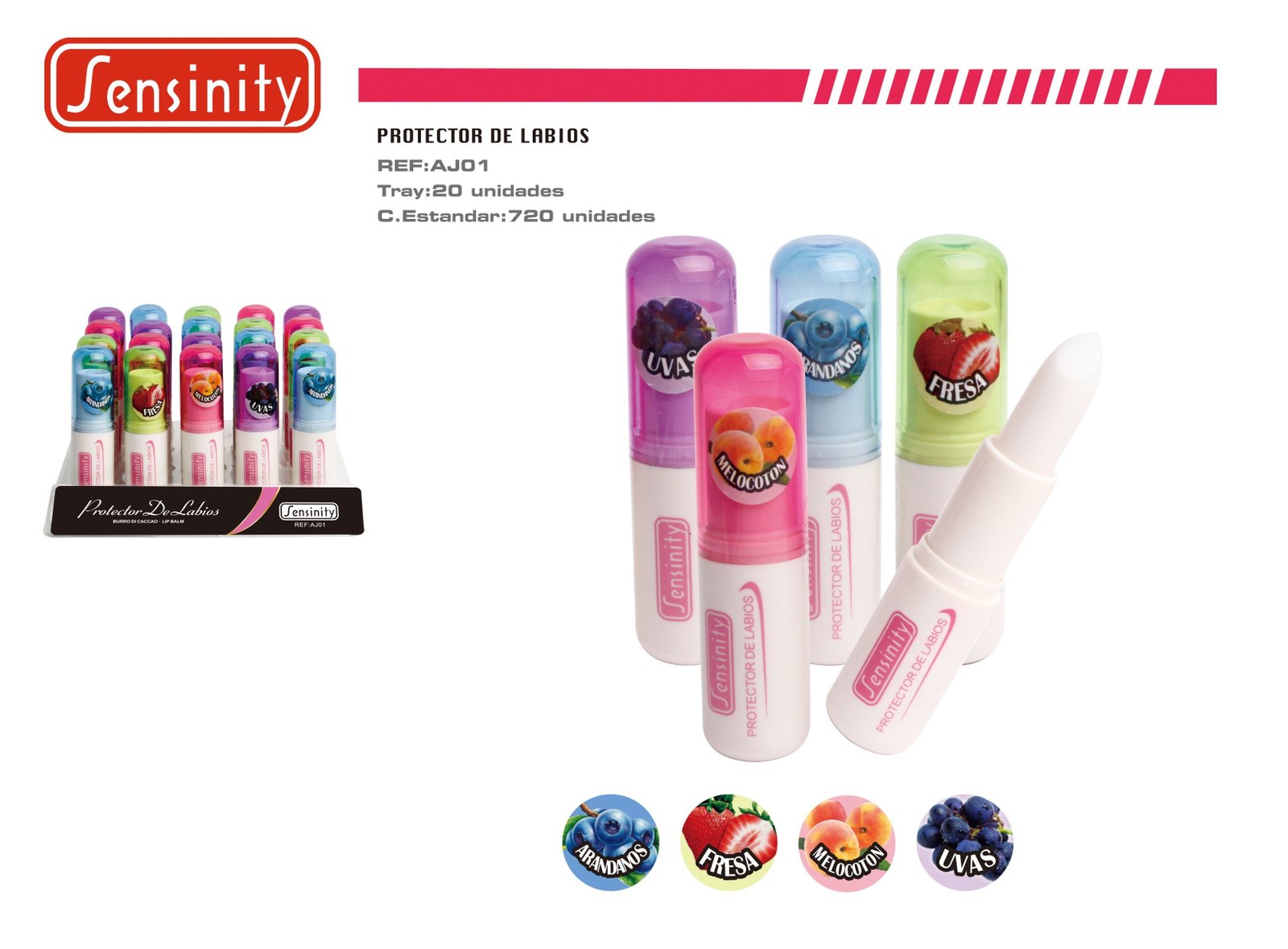 PROTECTOR LABIAL AR/FRUTAS SENSINITY 720