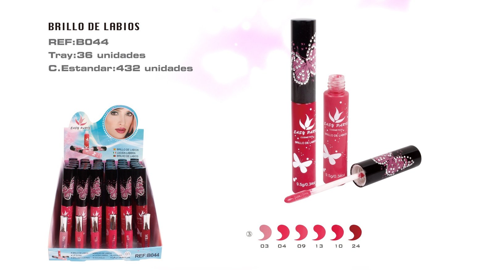 BRILLO DE LABIOS C/TESTER EASY PARIS 432