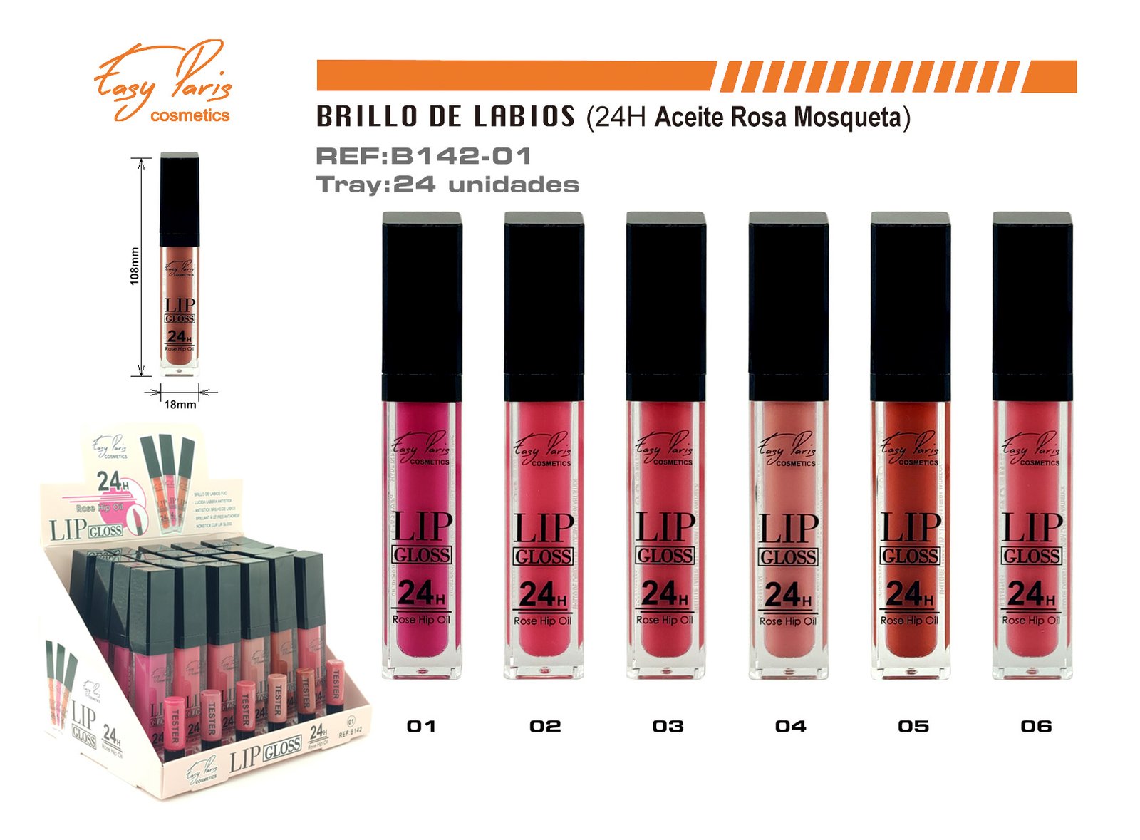 LIPGLOSS 24H FIJO ROSA HIP OIL