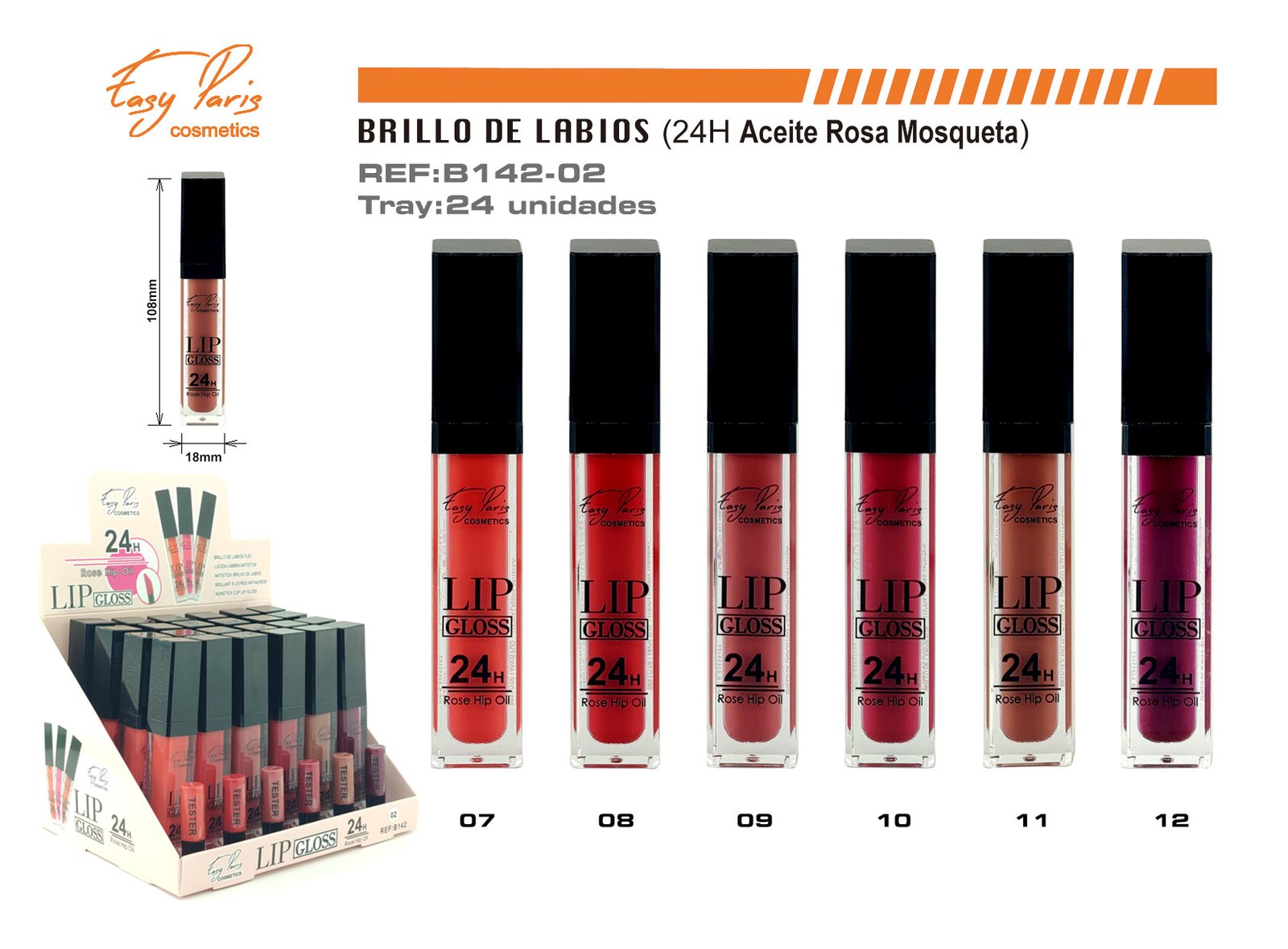 LIPGLOSS 24H FIJO ROSA HIP OIL
