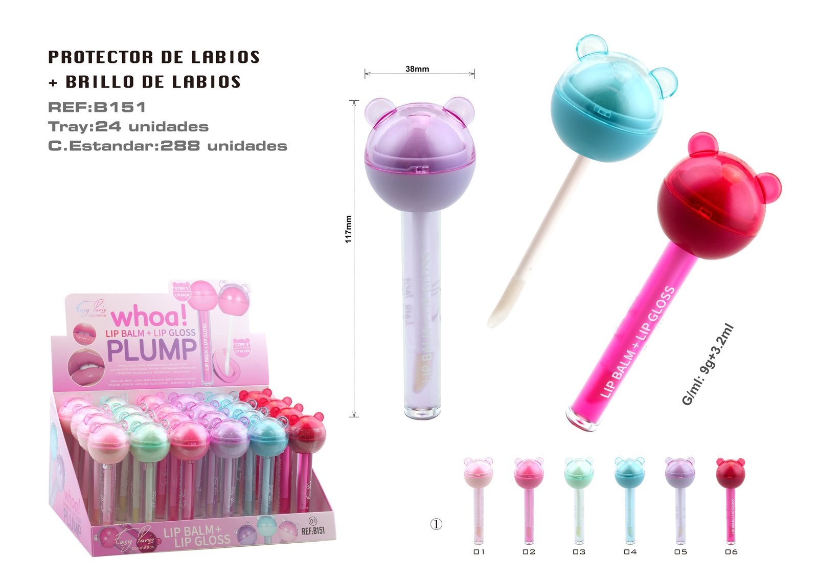 B.DE LABIOS +PROTECTOR LABIAL