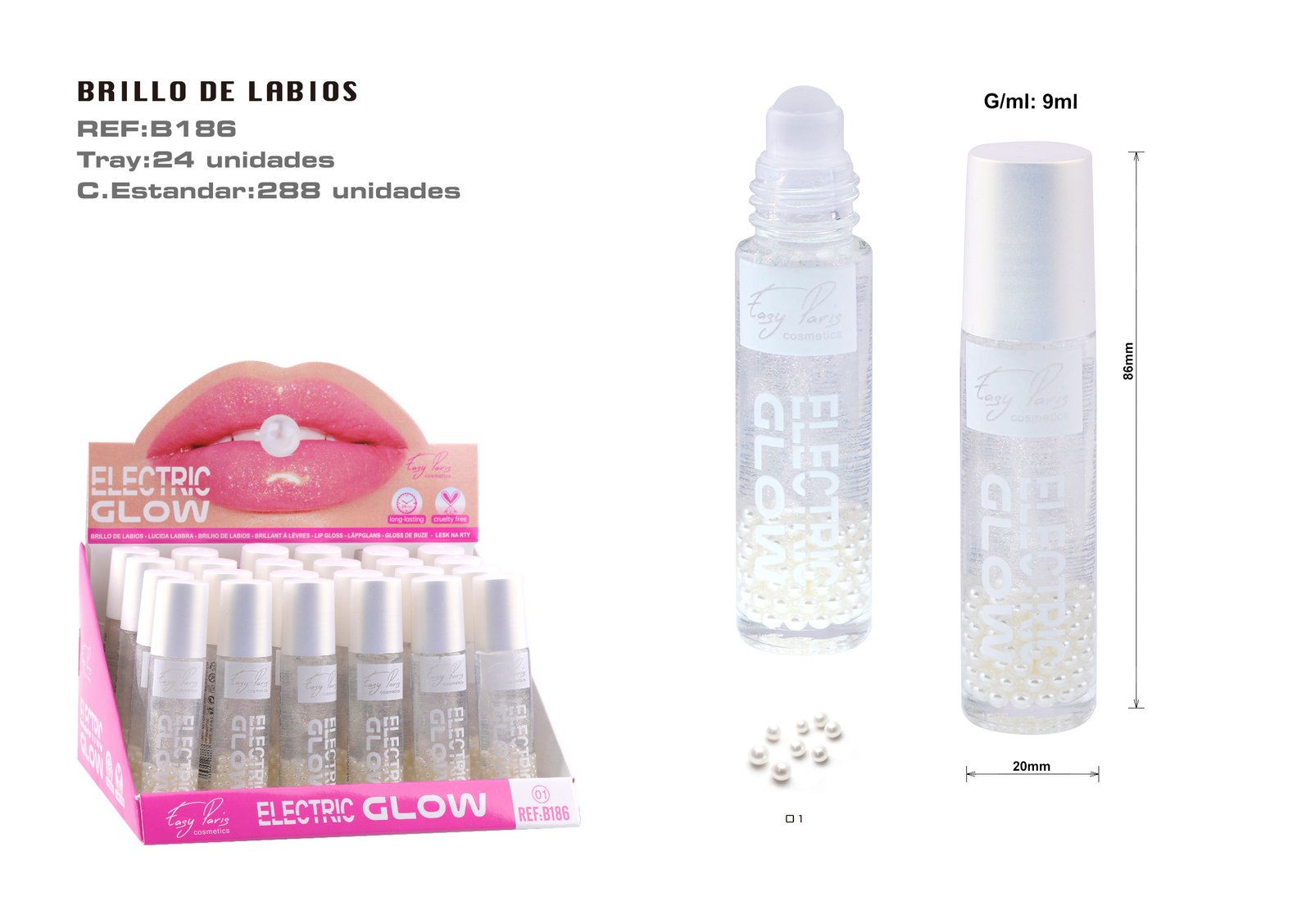 BRILLO LABIAL ELECTRIC GLOW PERLAS