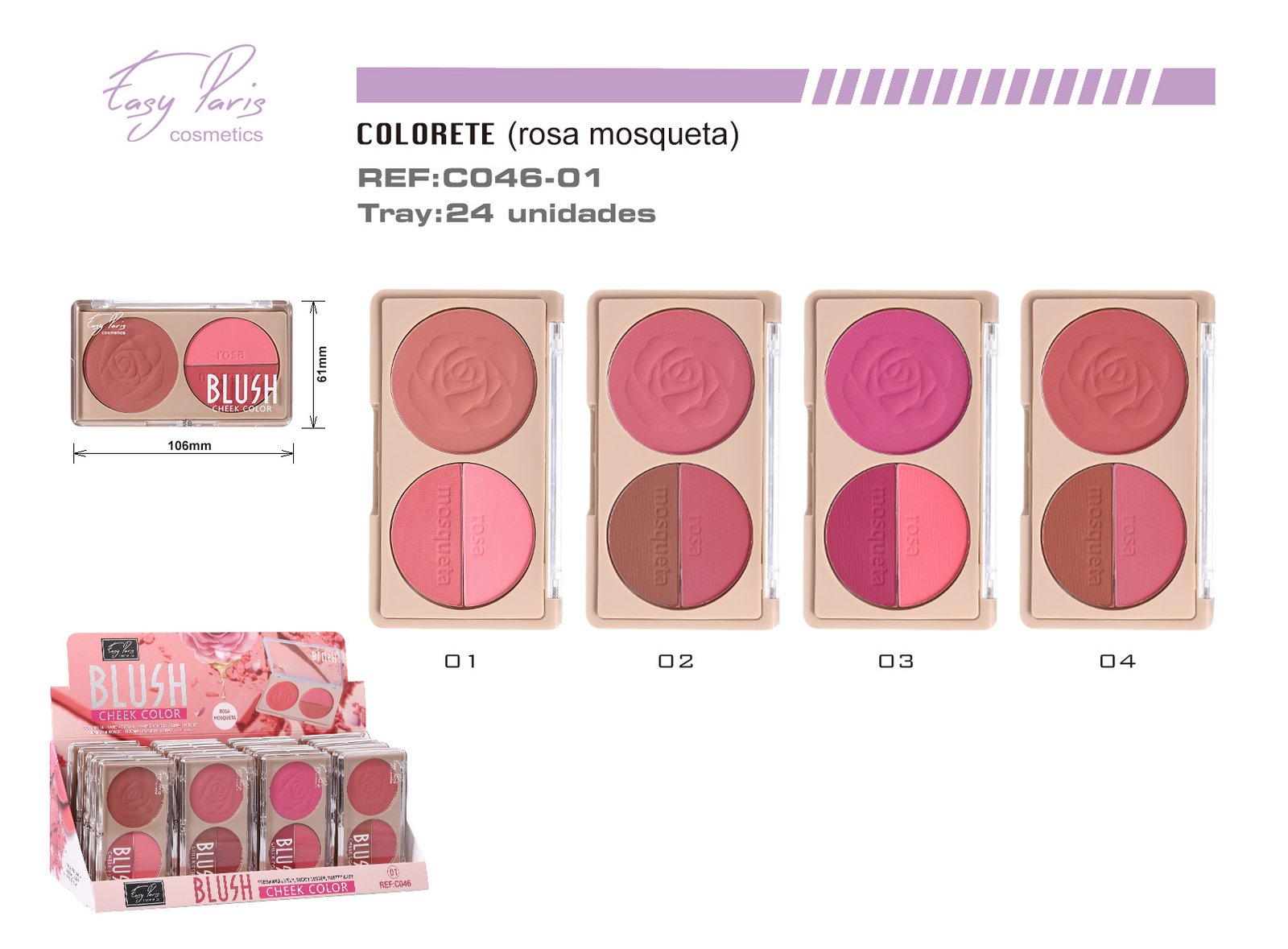 COLORETE TRIO C/ROSA MOSQUETA