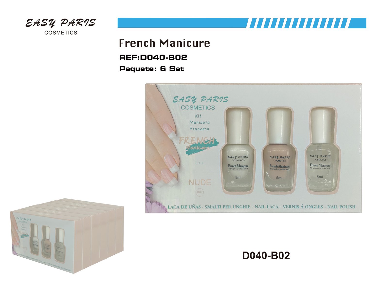 KIT LACA DE UÑAS MANICURA FRANCESA