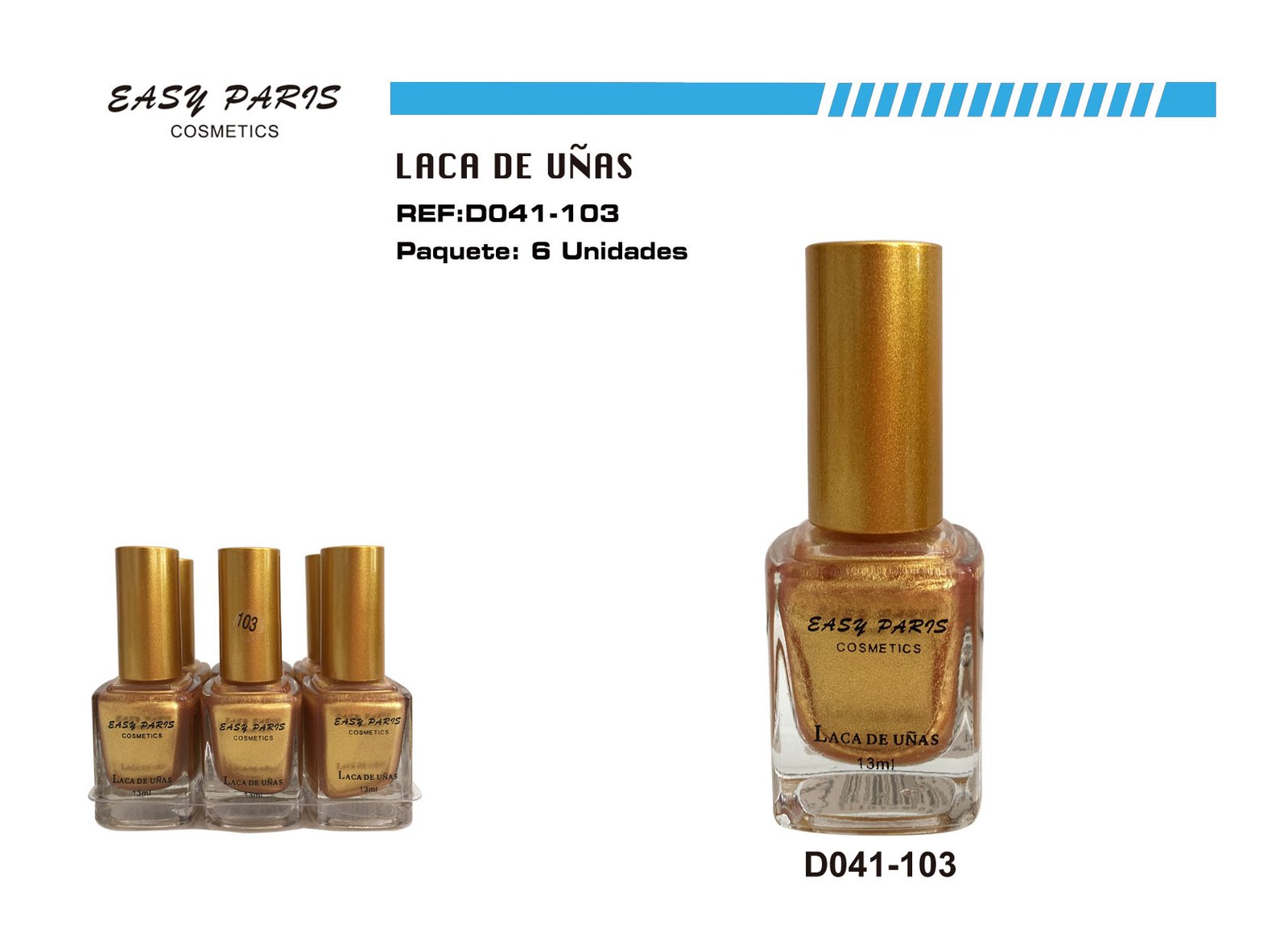 LACA DE UÑAS GOLD EASY PARIS