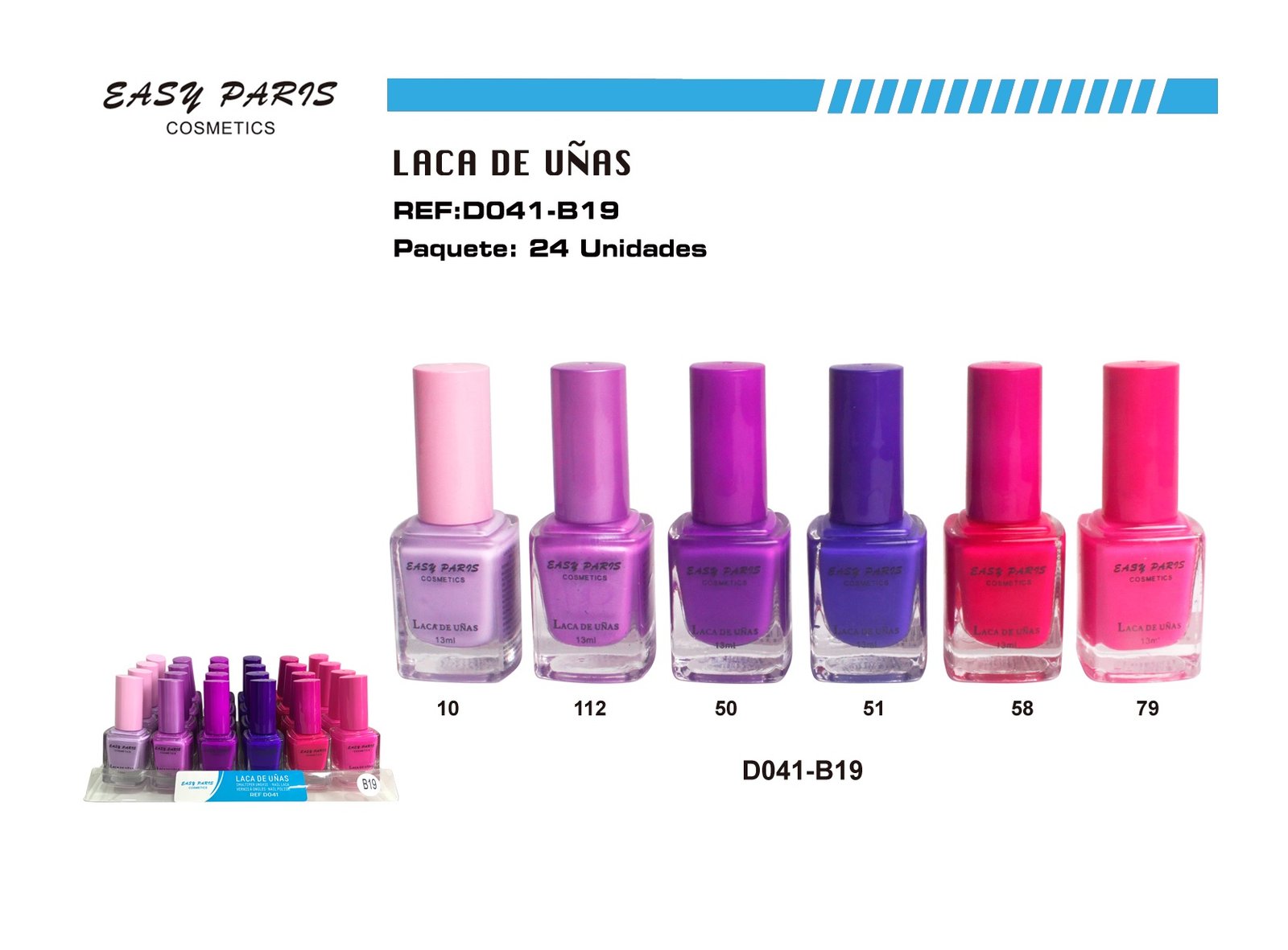 LACA DE UÑAS EASY PARIS 24/U BANDEJA