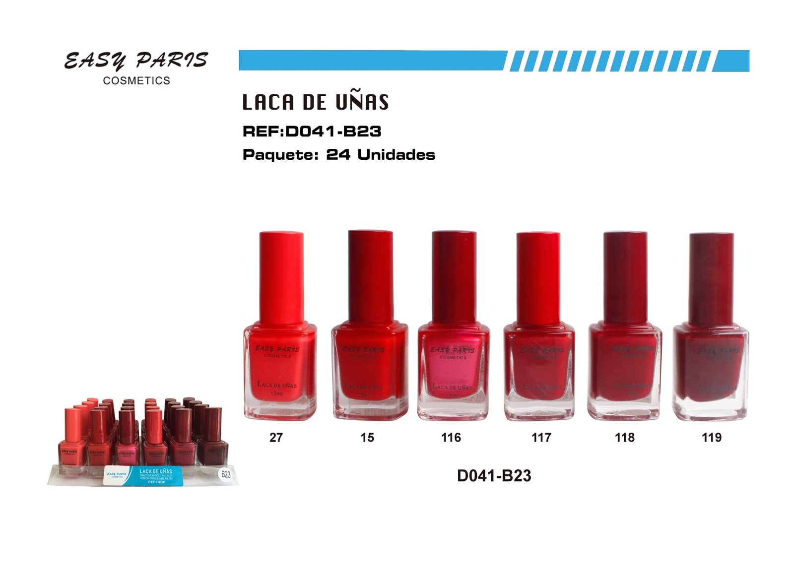 LACA DE UÑAS EASY PARIS 24/U BANDEJA