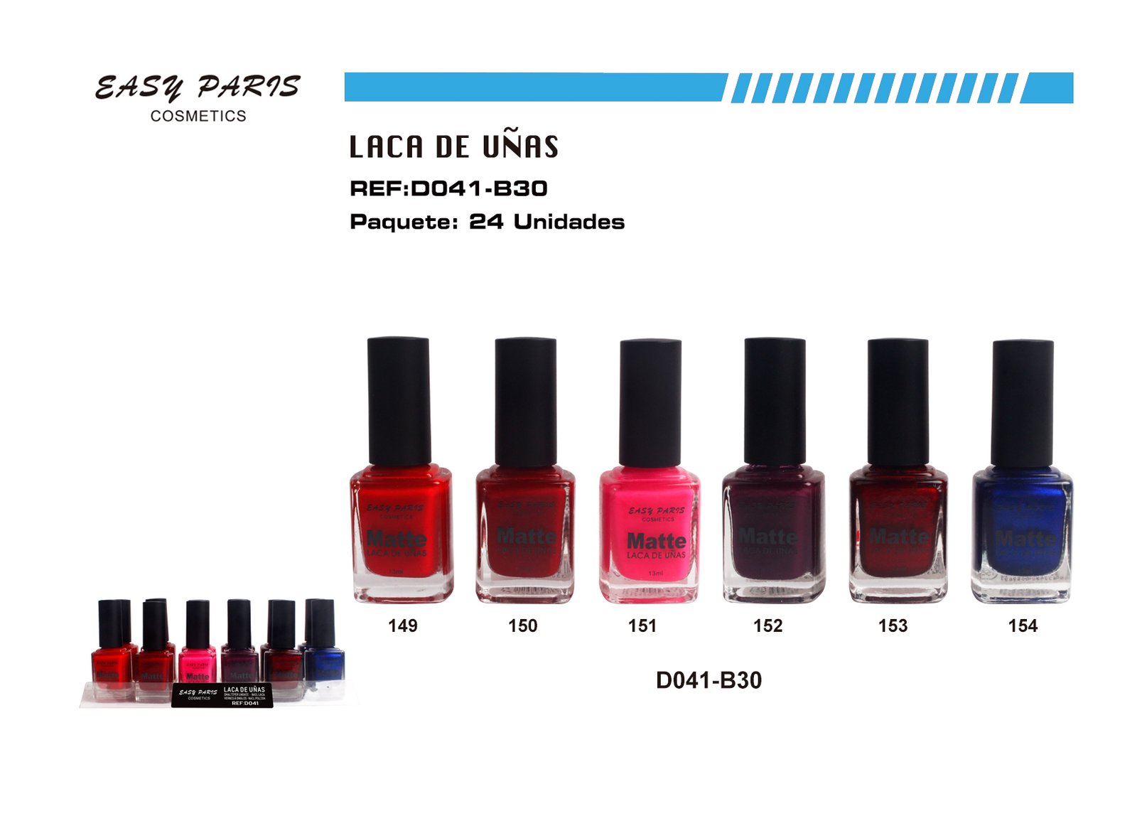 LACA DE UÑAS MATTE EASY PARIS
