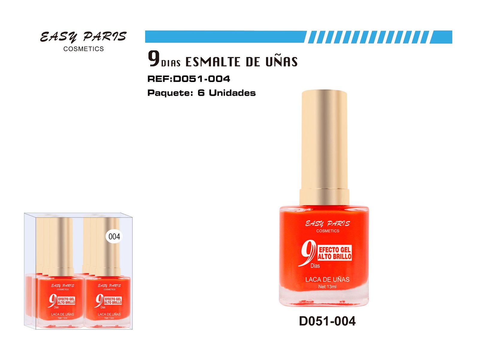 LACA DE UÑAS 9 DIAS ORANGE FLU.