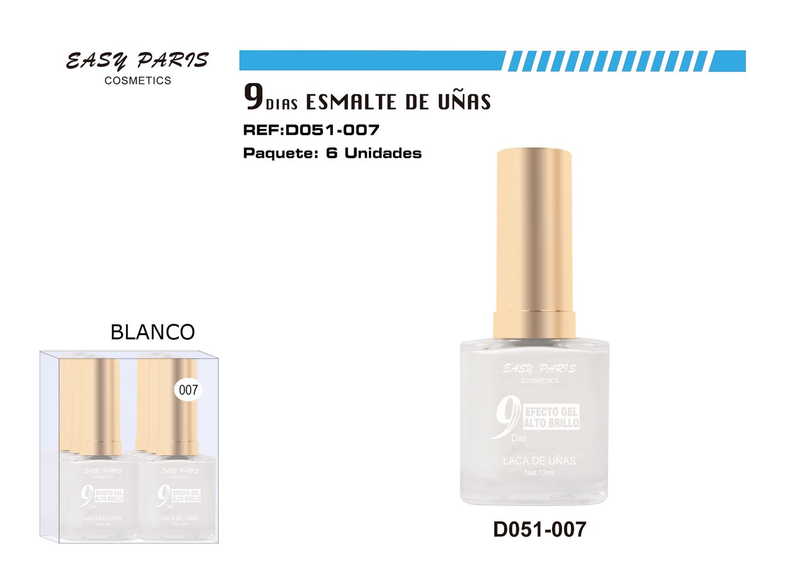 LACA DE UÑAS 9 DIAS BLANC