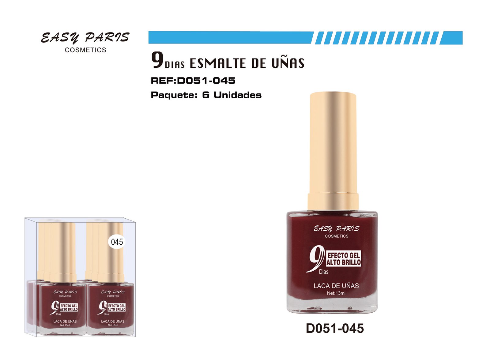 LACA DE UÑAS 9 DIAS BURDEO