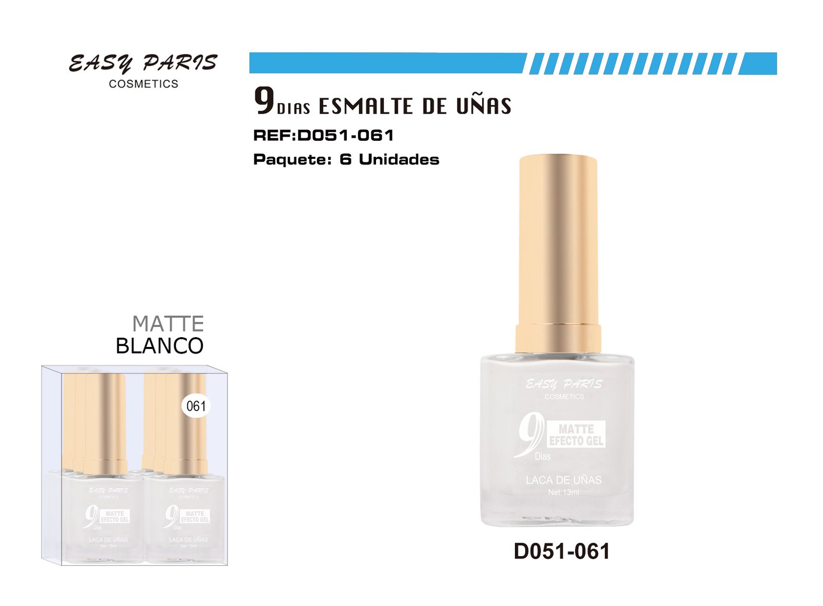 LACA DE UÑAS 9 DIAS BLANC MATE