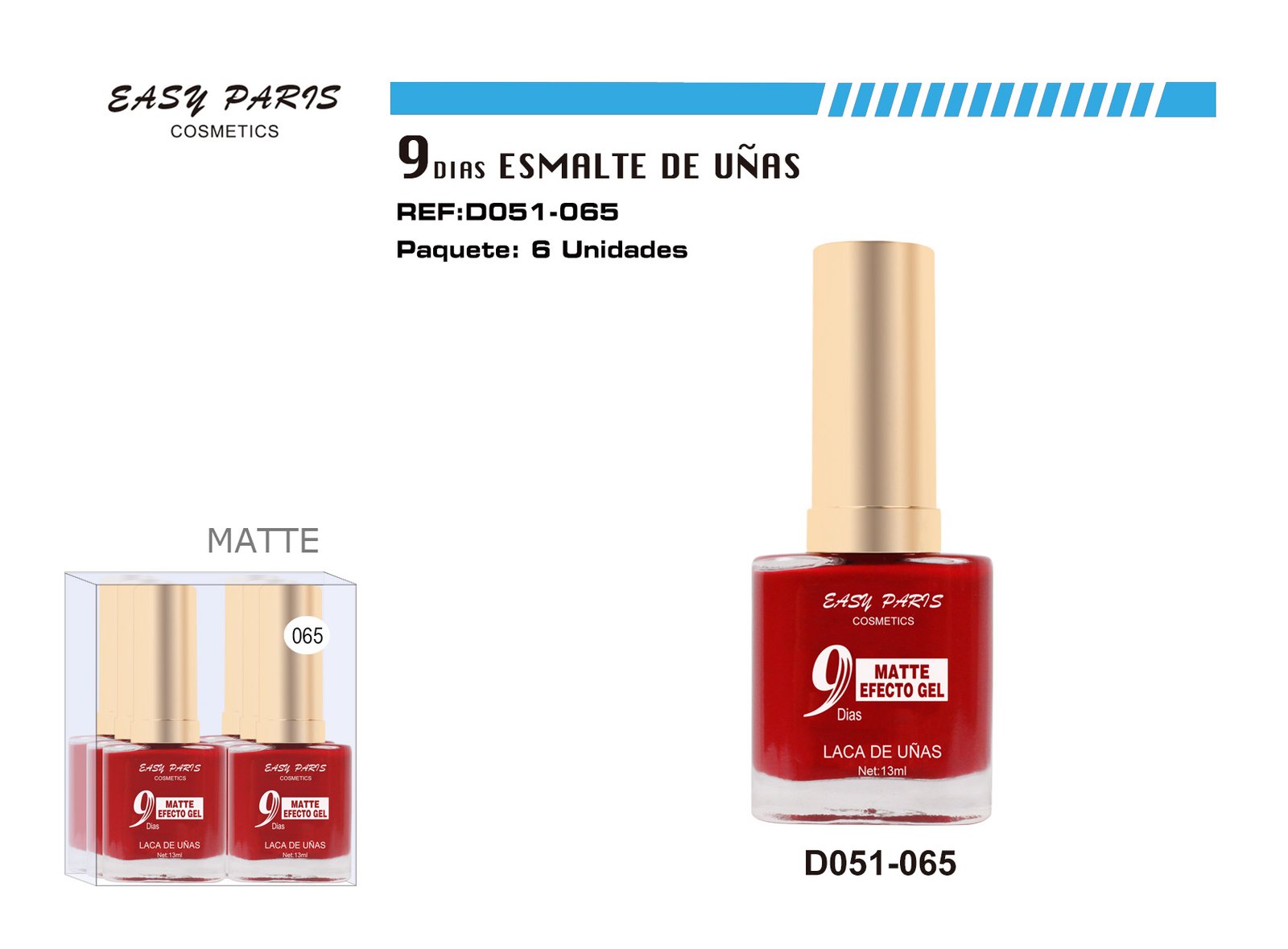 LACA DE UÑAS 9 DIAS ROJO MATE