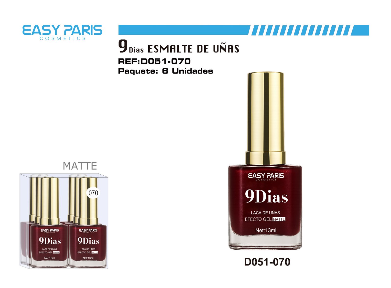 LACA DE UÑAS 9 DIAS BURDEO PERLA MATTE