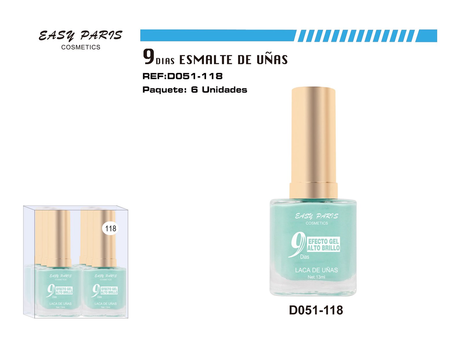 LACA DE UÑAS 9 DIAS BLUE