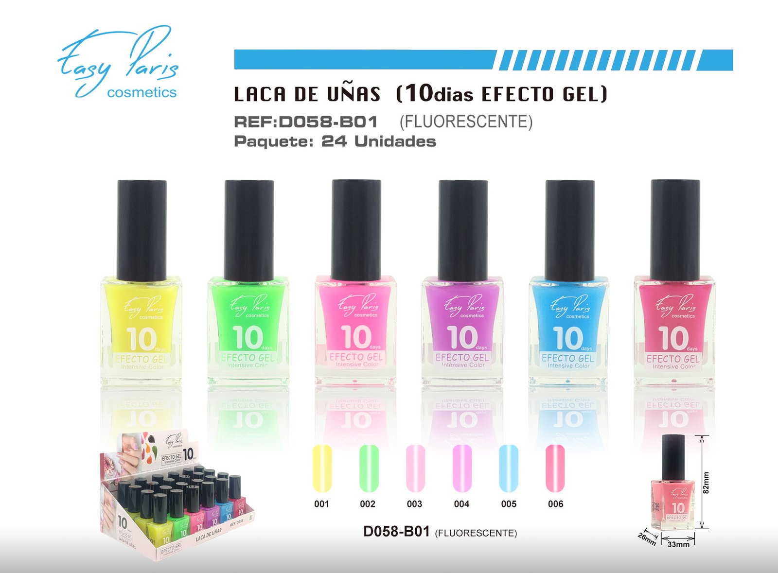 LACA DE UÑAS FLUORECENTE ALTO BRILLO 10D