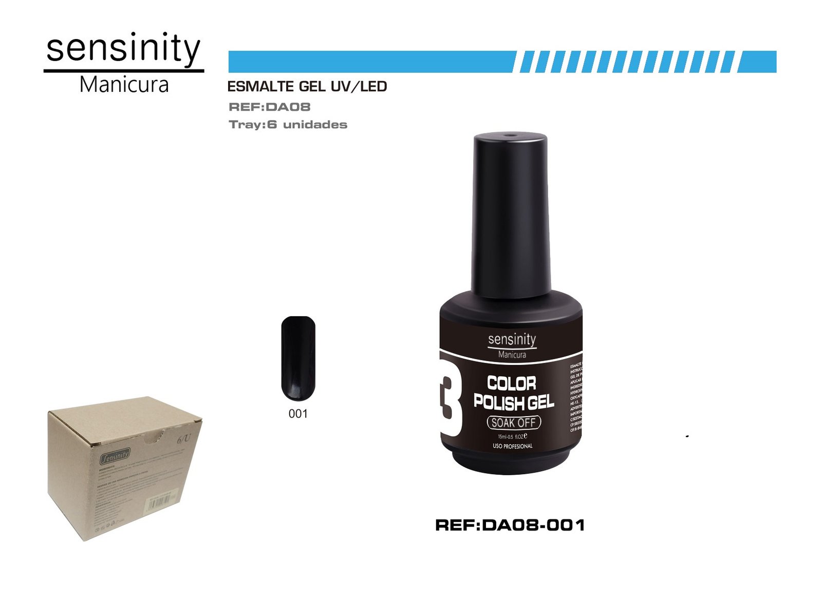 ESMALTE GEL NEGRO UV/LED USO PROFESIONAL