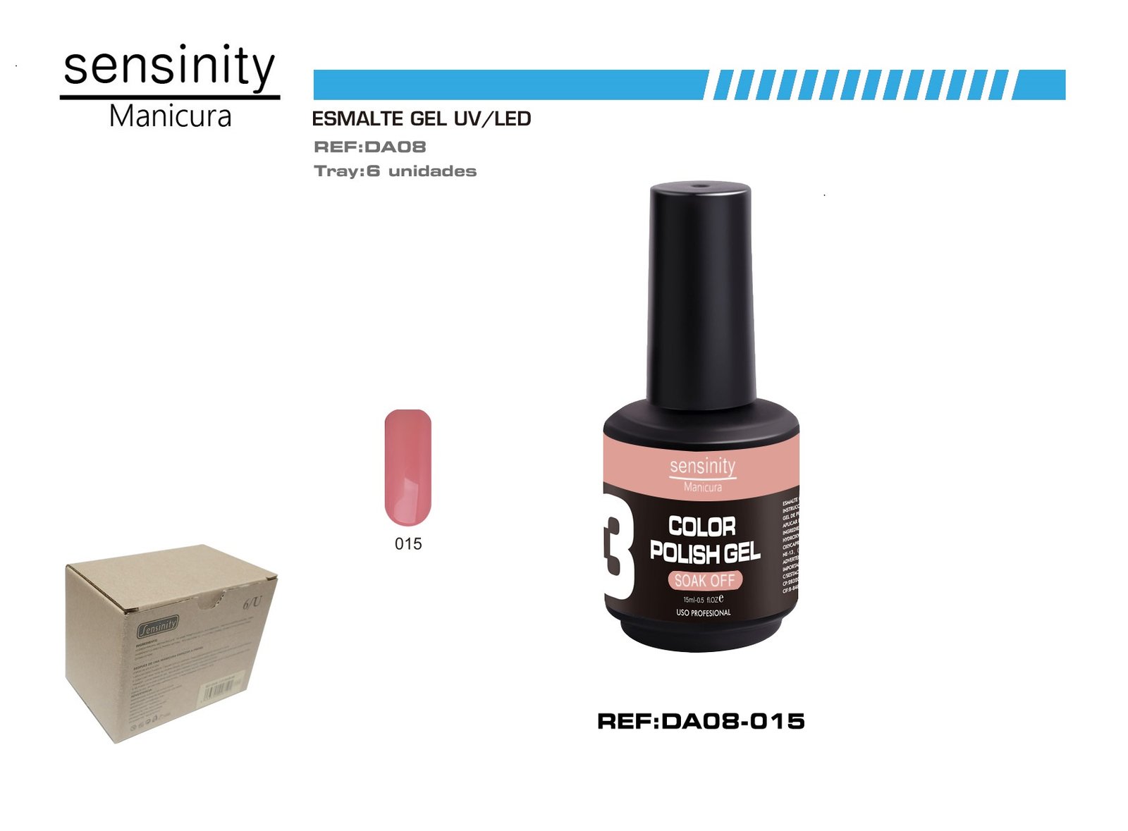 ESMALTE GEL ROSA PALISANDRO UV/LED USO PROFESIONAL