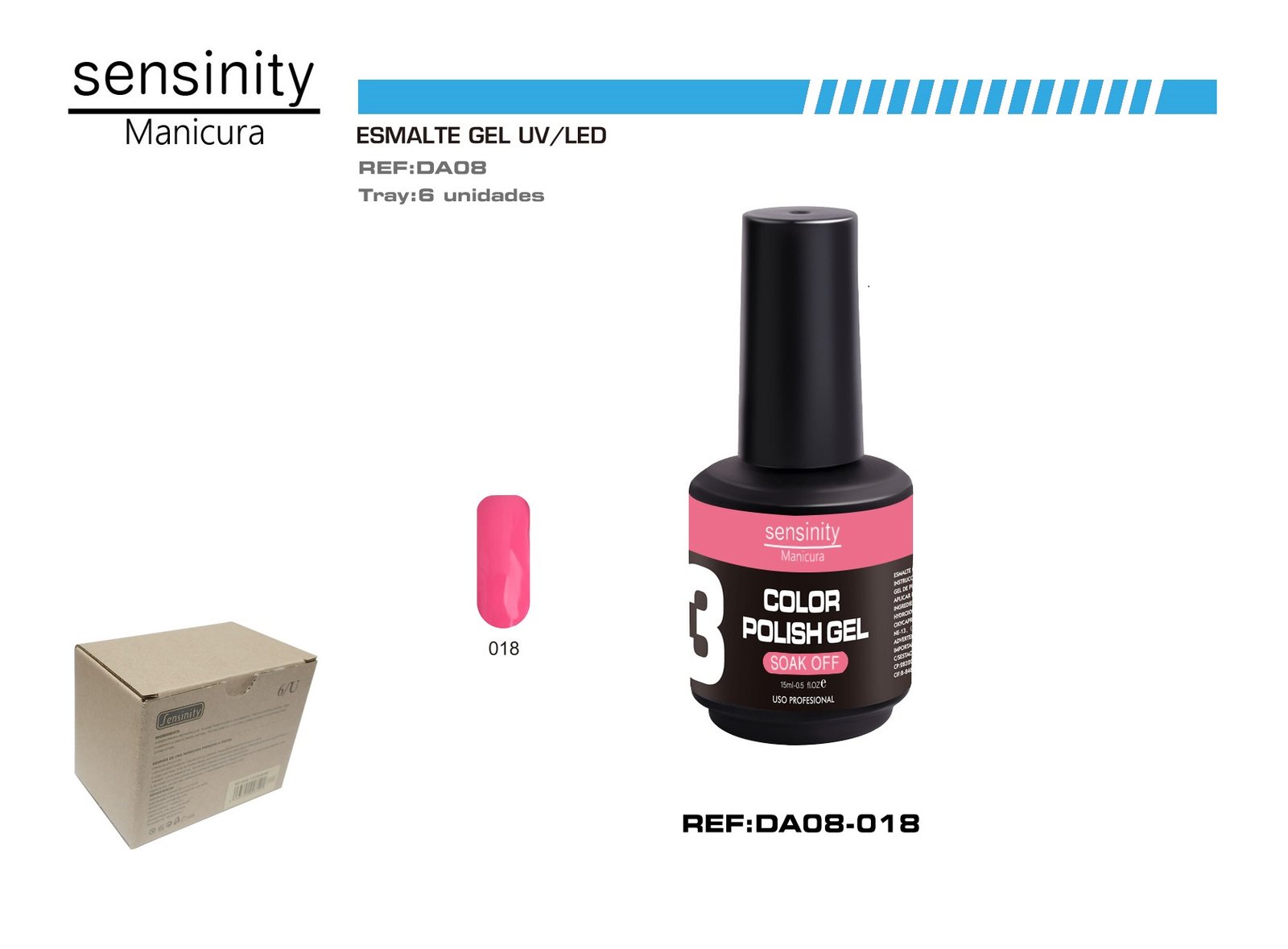 ESMALTE GEL ROSA COLORETE UV/LED USO PROFESIONAL