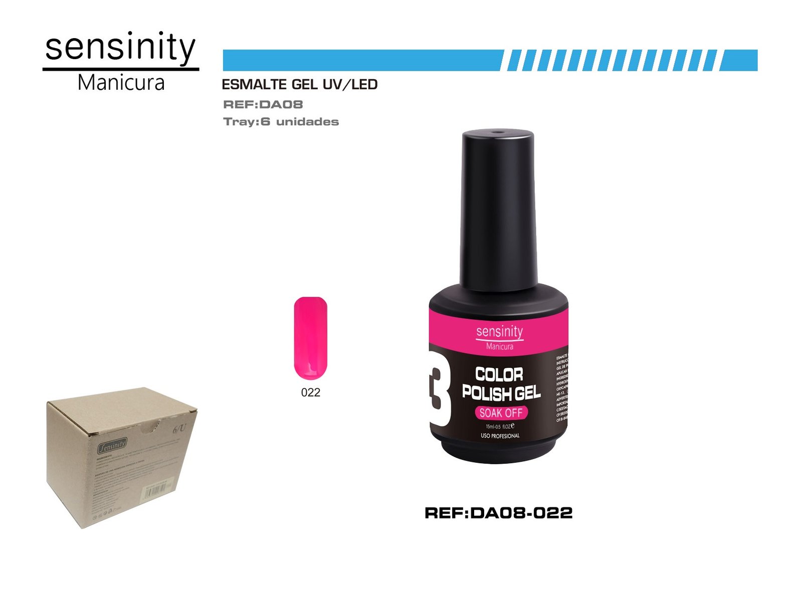 ESMALTE GEL FUCSIA UV/LED USO PROFESIONAL