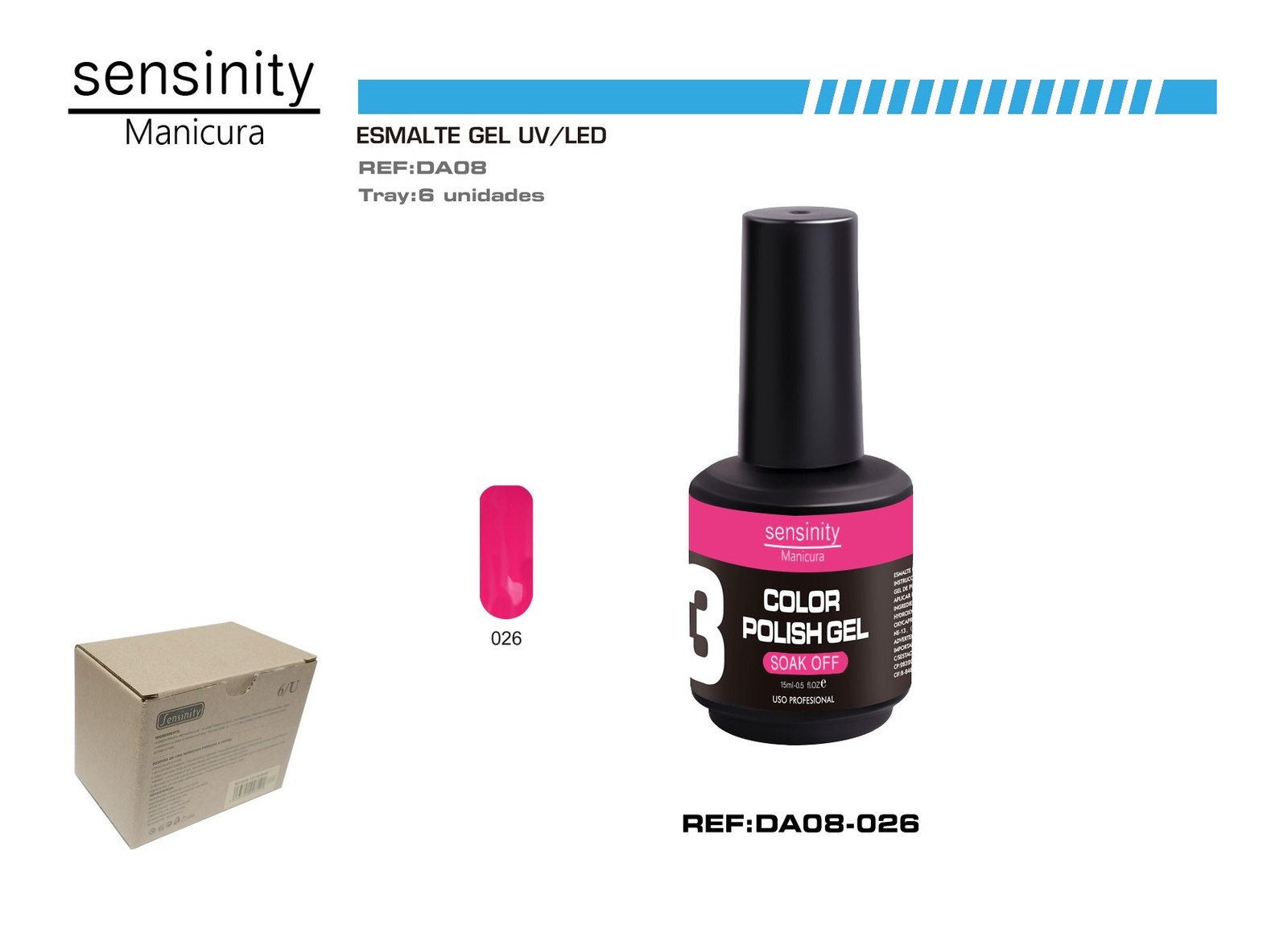 ESMALTE GEL ROSA RUBI UV/LED USO PROFESIONAL
