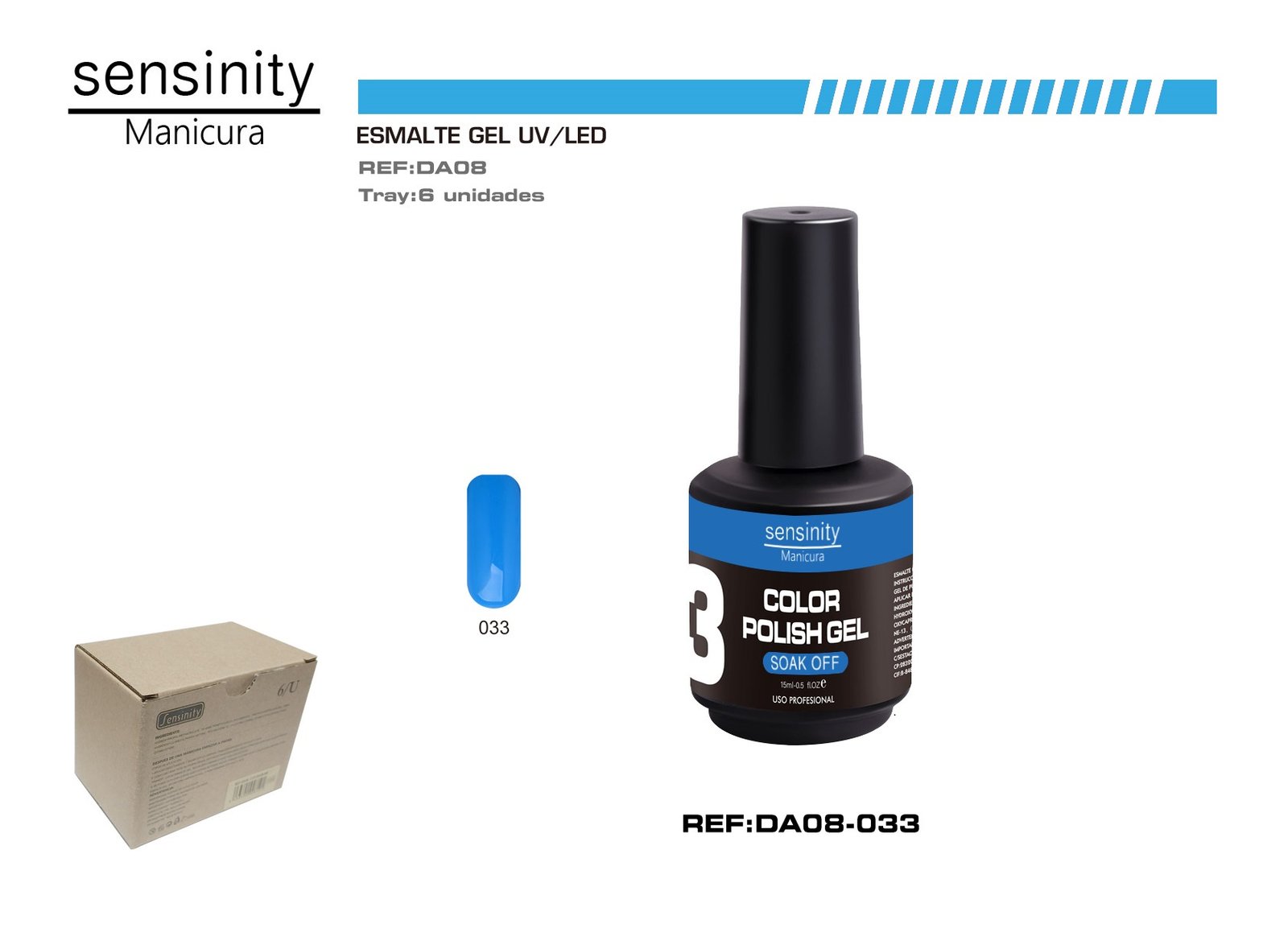 ESMALTE GEL AZUL CAPRI UV/LED USO PROFESIONAL
