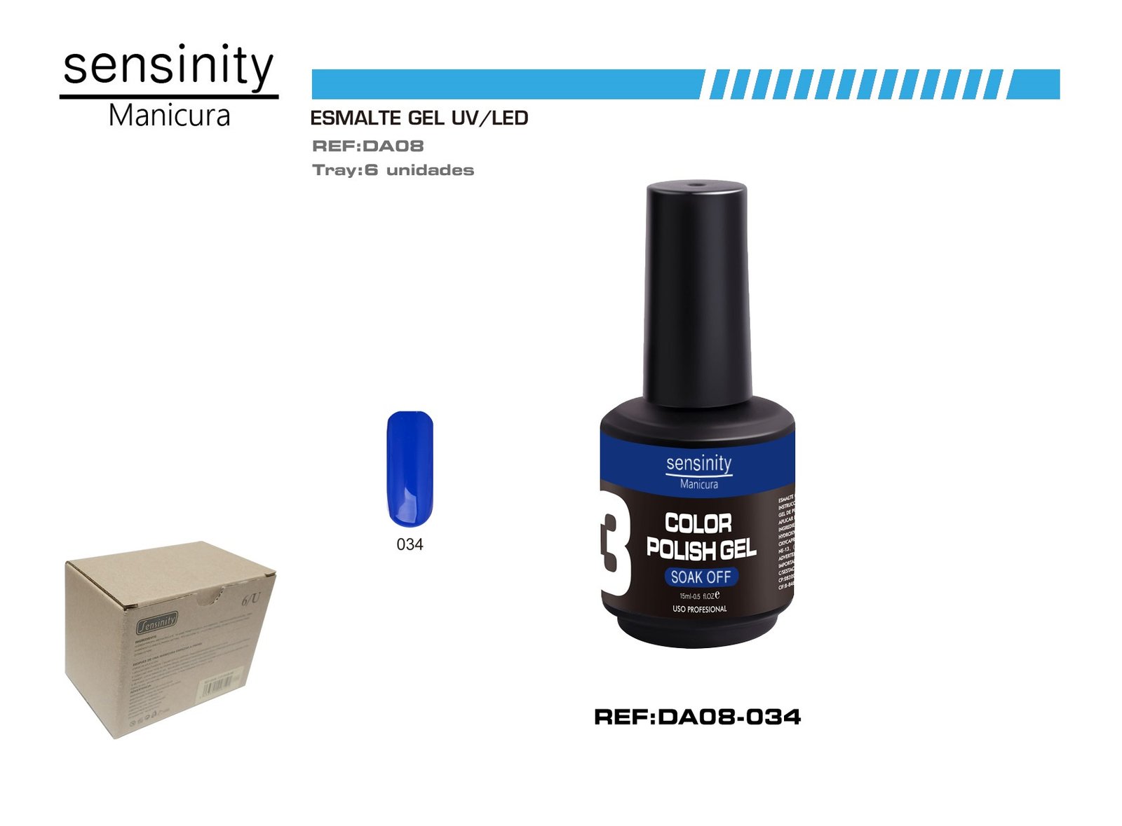 ESMALTE GEL AZUL COBALTO UV/LED USO PROFESIONAL
