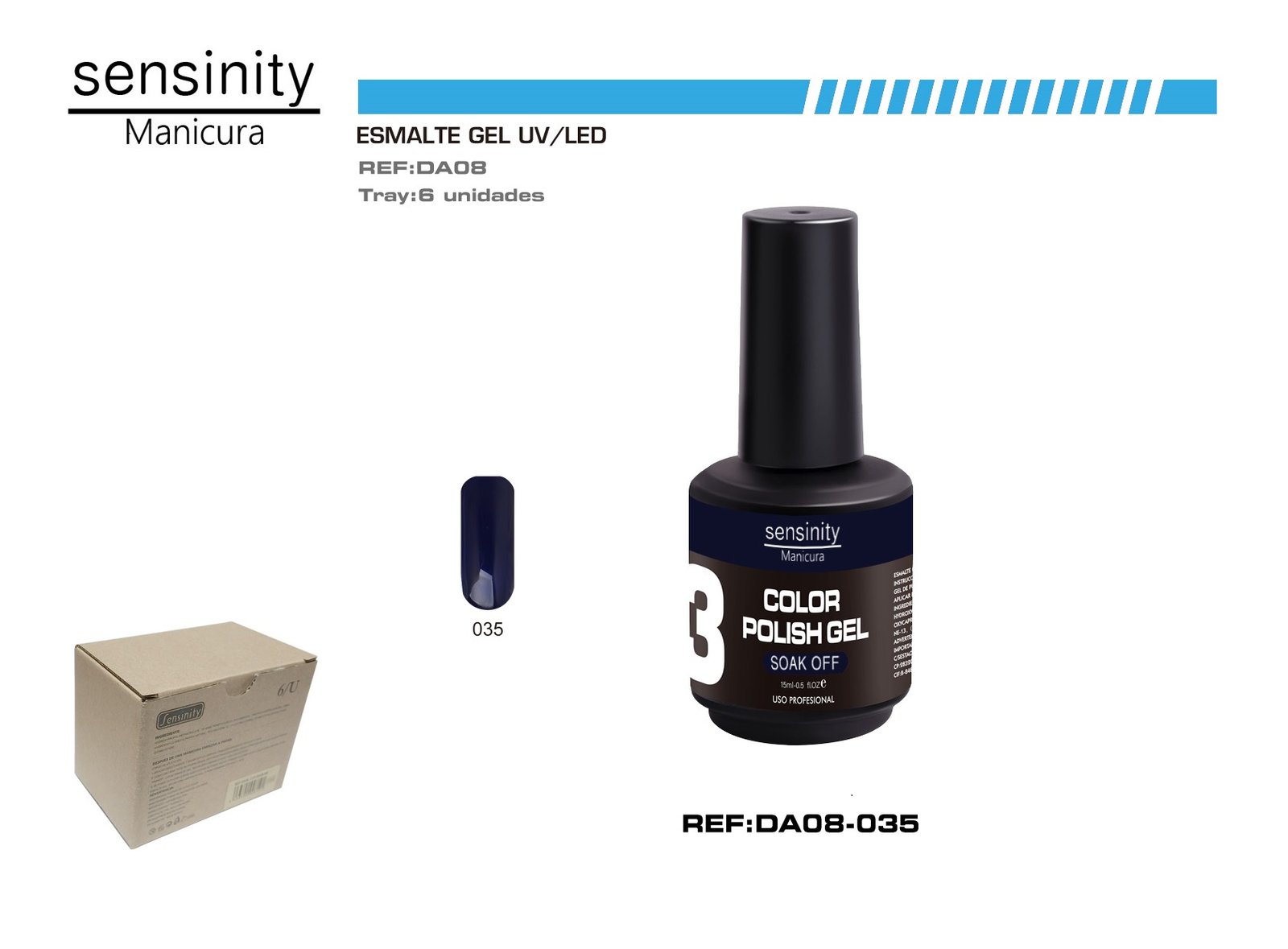 ESMALTE GEL AZUL OXFORD UV/LED USO PROFESIONAL