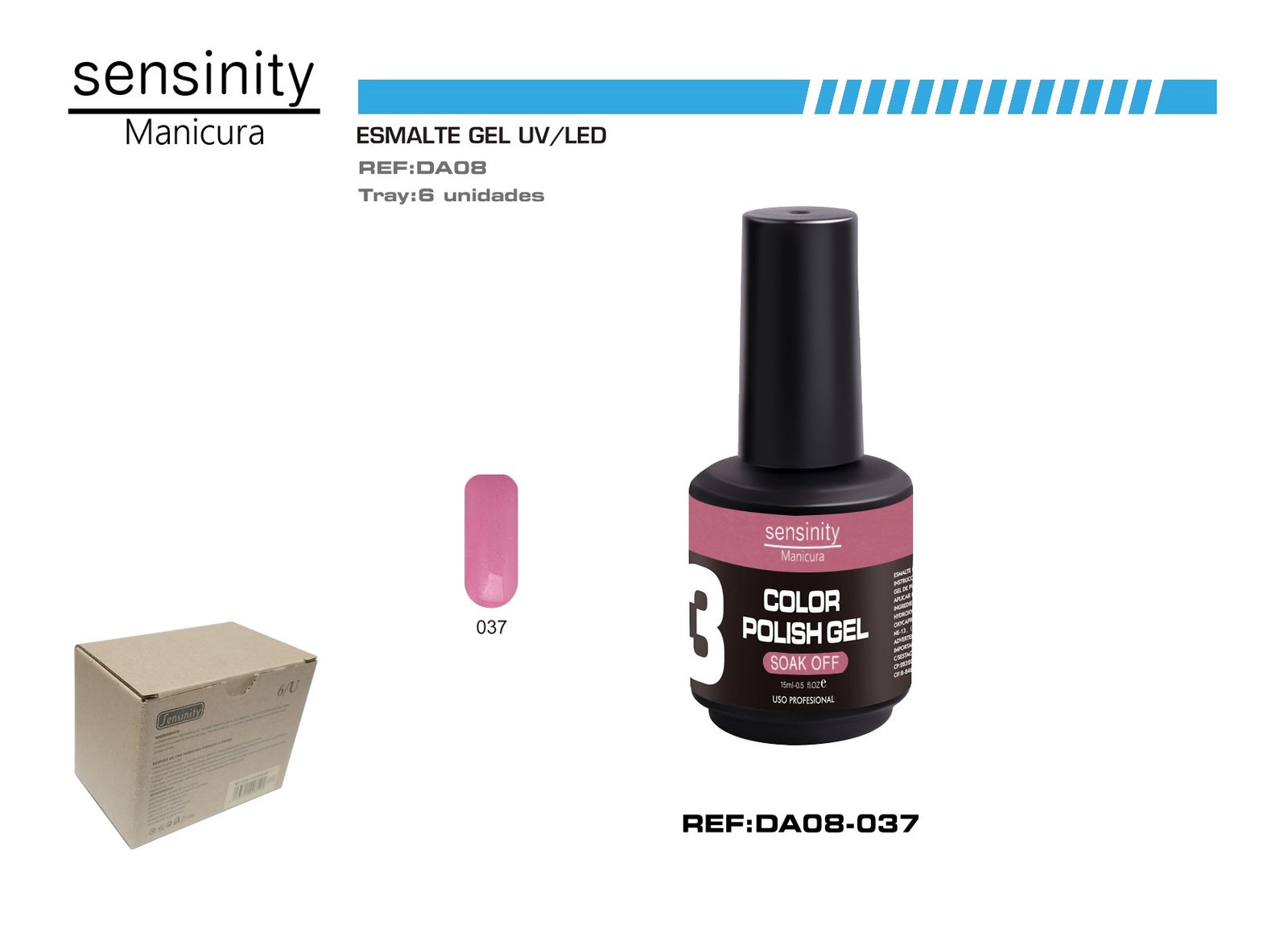 ESMALTE GEL ROSA PALO UV/LED USO PROFESIONAL