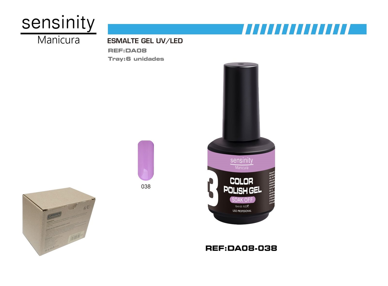 ESMALTE GEL LAVANDA UV/LED USO PROFESIONAL