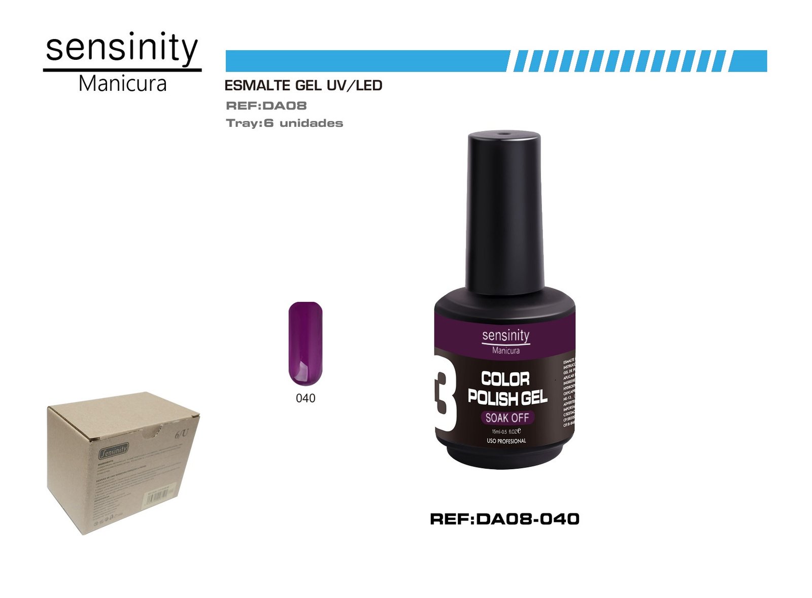 ESMALTE GEL CIRUELA UV/LED USO PROFESIONAL