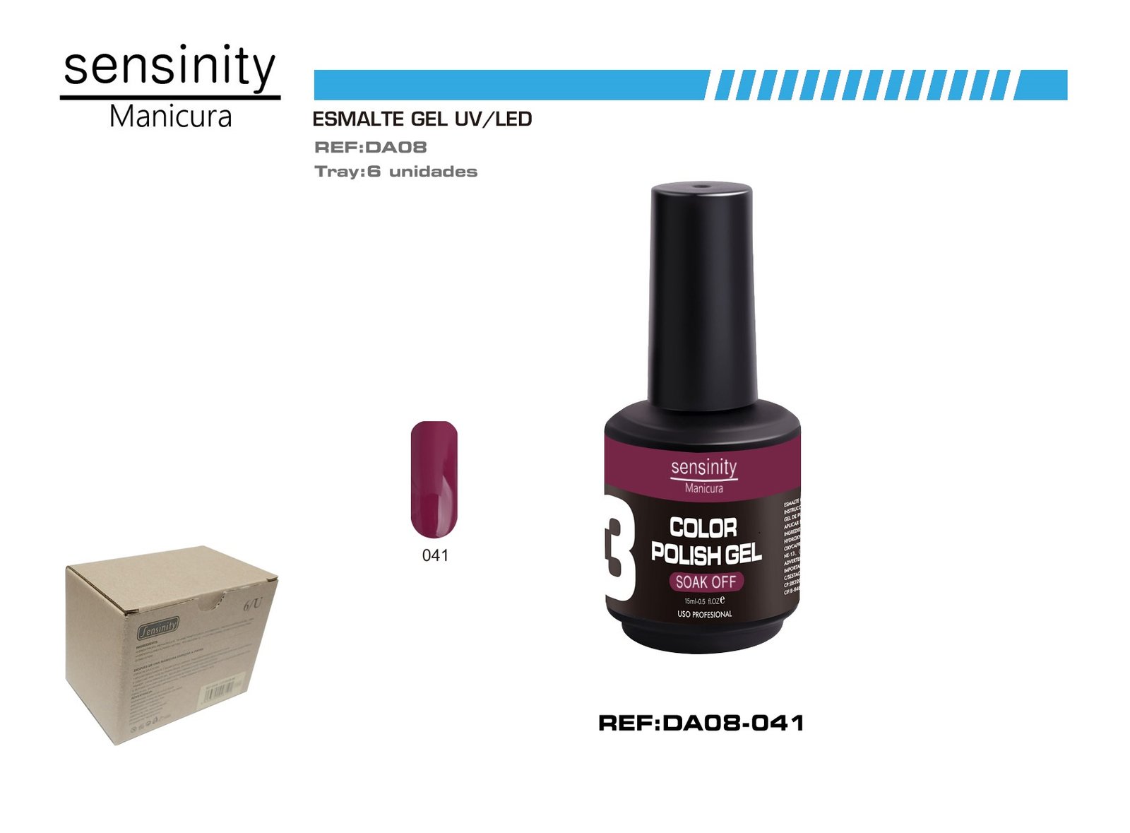 ESMALTE GEL MORADO SANGRIA UV/LED USO PROFESIONAL
