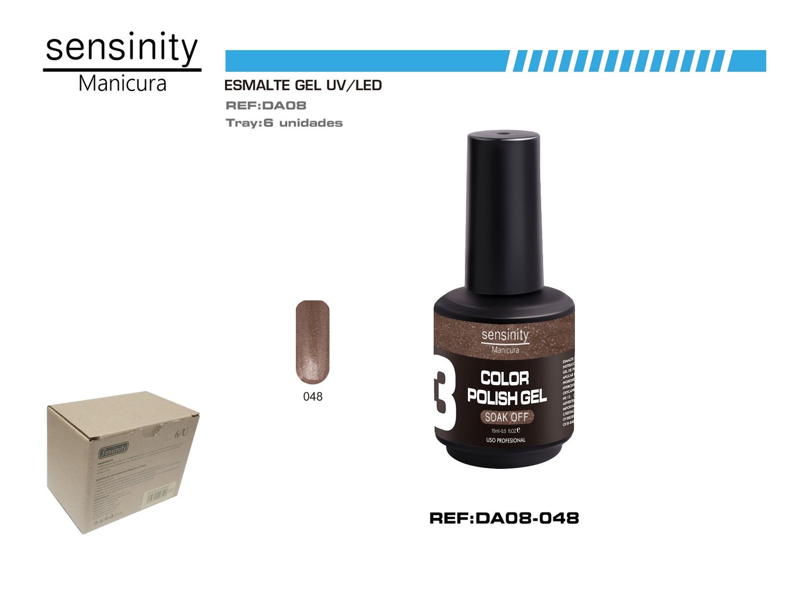 ESMALTE GEL CAFE GLITTER UV/LED USO PROFESIONAL