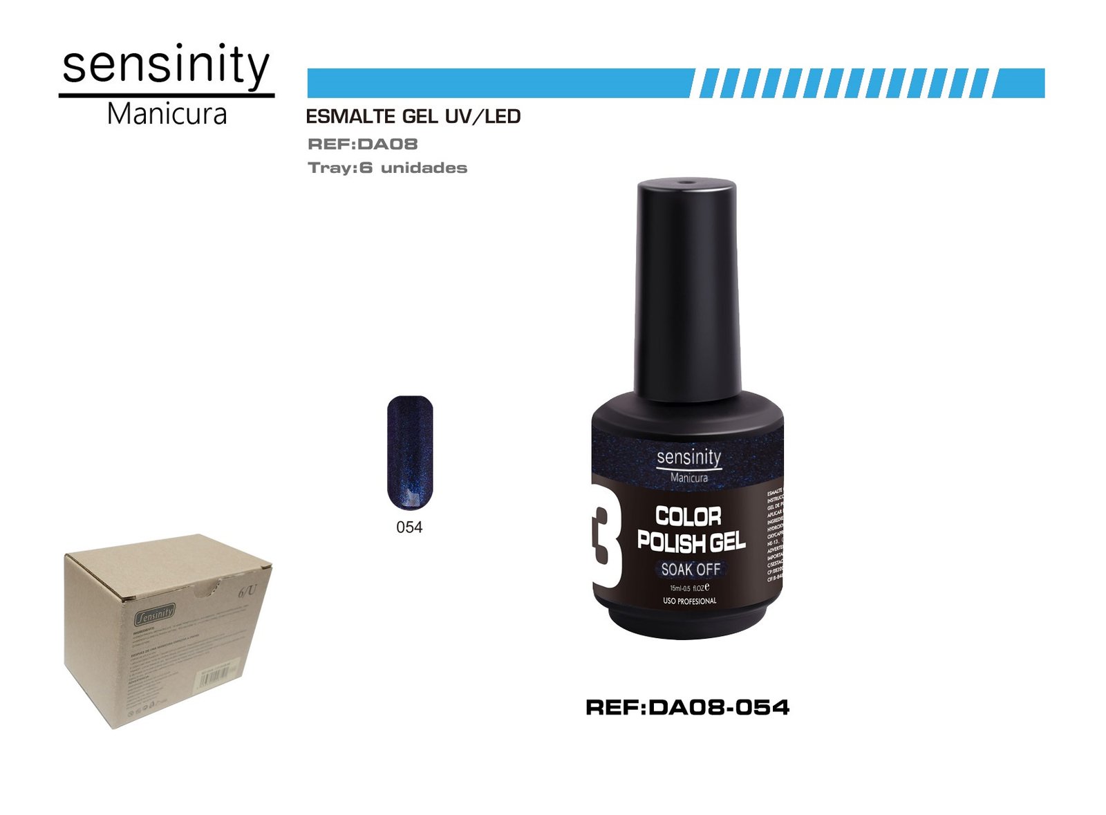 ESMALTE AZUL ESMERALDA GLITTER UV/LED USO PROFESIONAL