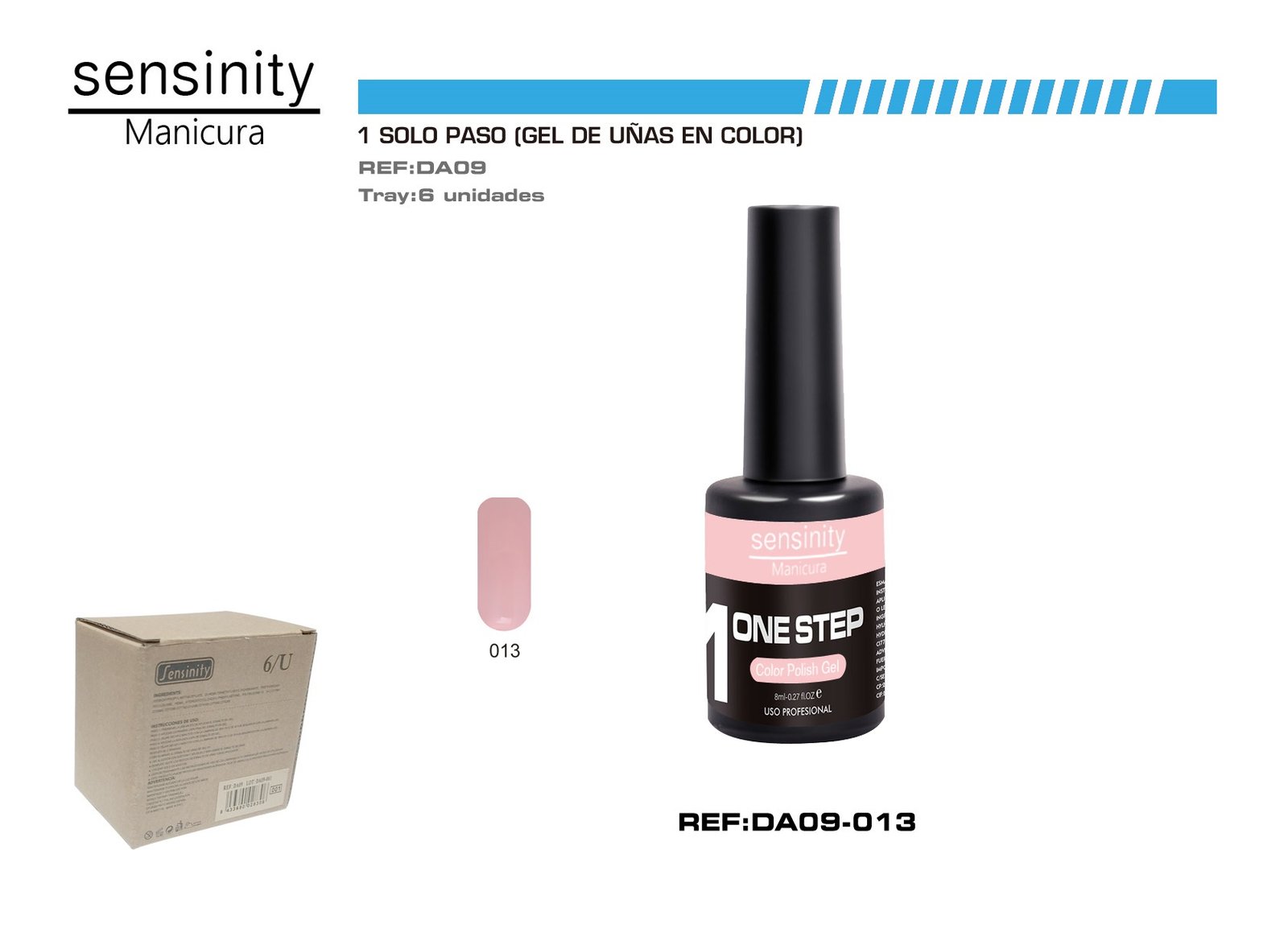 SENSINITY MANICURA ESMALTE GEL,UV/LED,ONE STEP COLOR POLISH GEL,ROSA