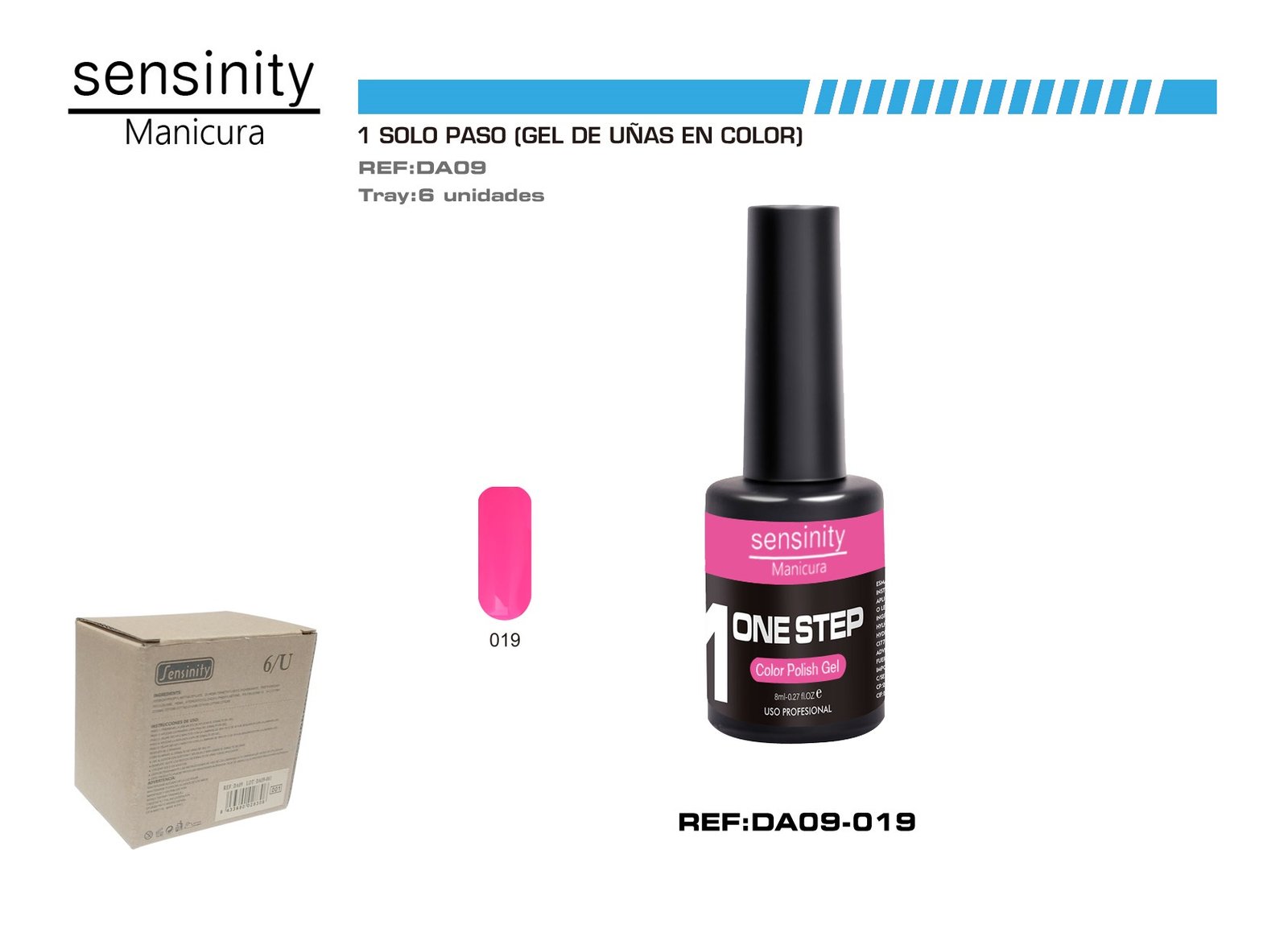 SENSINITY MANICURA ESMALTE GEL,UV/LED,ONE STEP COLOR POLISH GEL,ROSA F