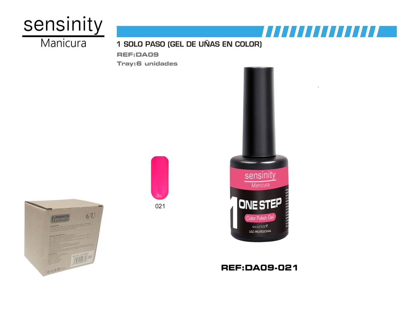 SENSINITY MANICURA ESMALTE GEL,UV/LED,ONE STEP COLOR POLISH GEL, ROSA