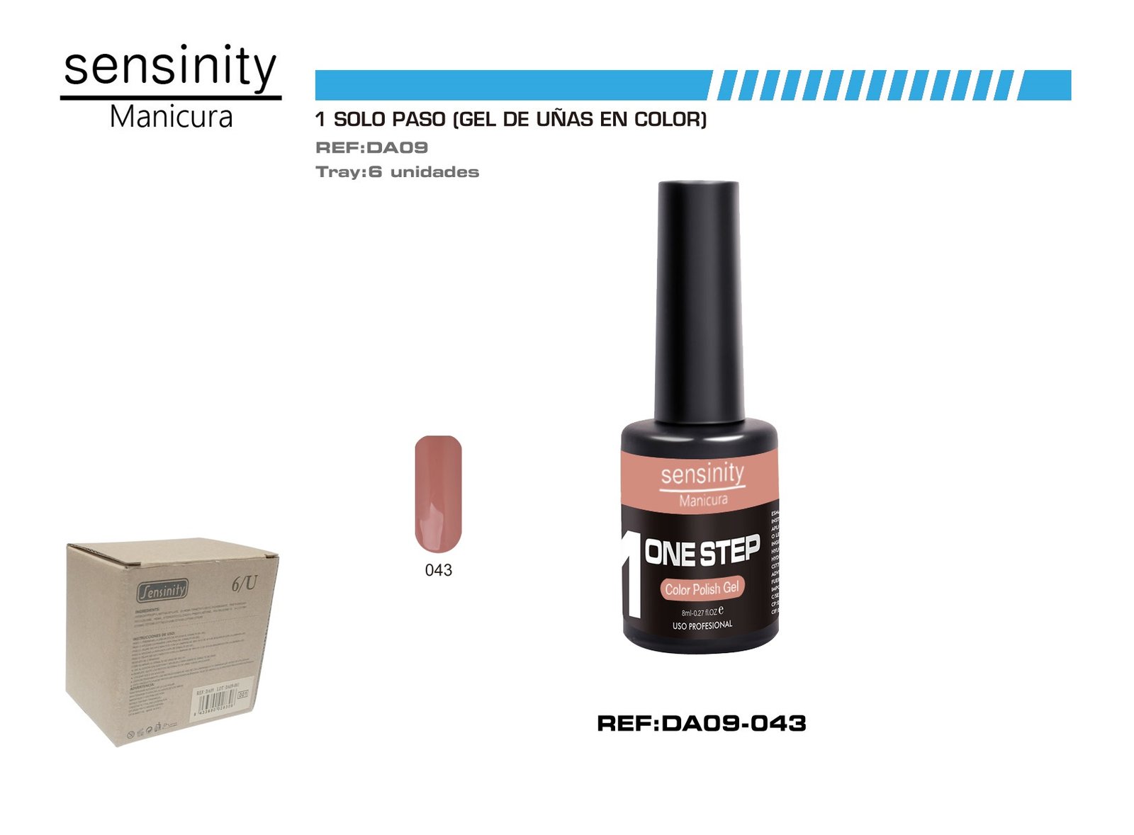 SENSINITY MANICURA ESMALTE GEL,UV/LED,ONE STEP COLOR POLISH GEL, MARRO