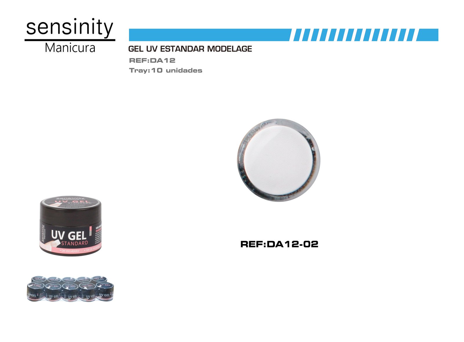SENSINITY GEL UV COLOR BLANCO, MODELAGE STANDAR 15ML