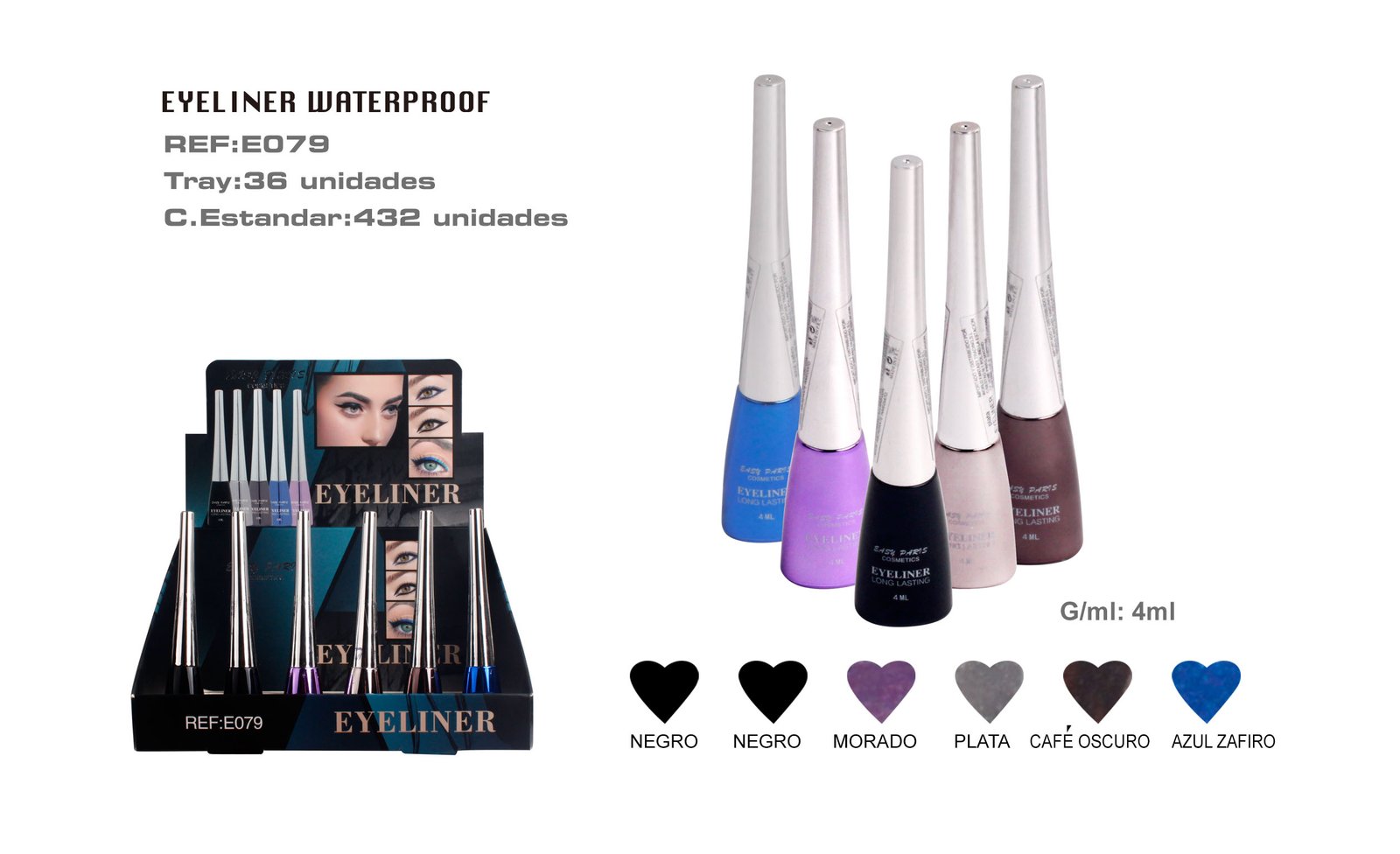 EYELINER 5 COLORES