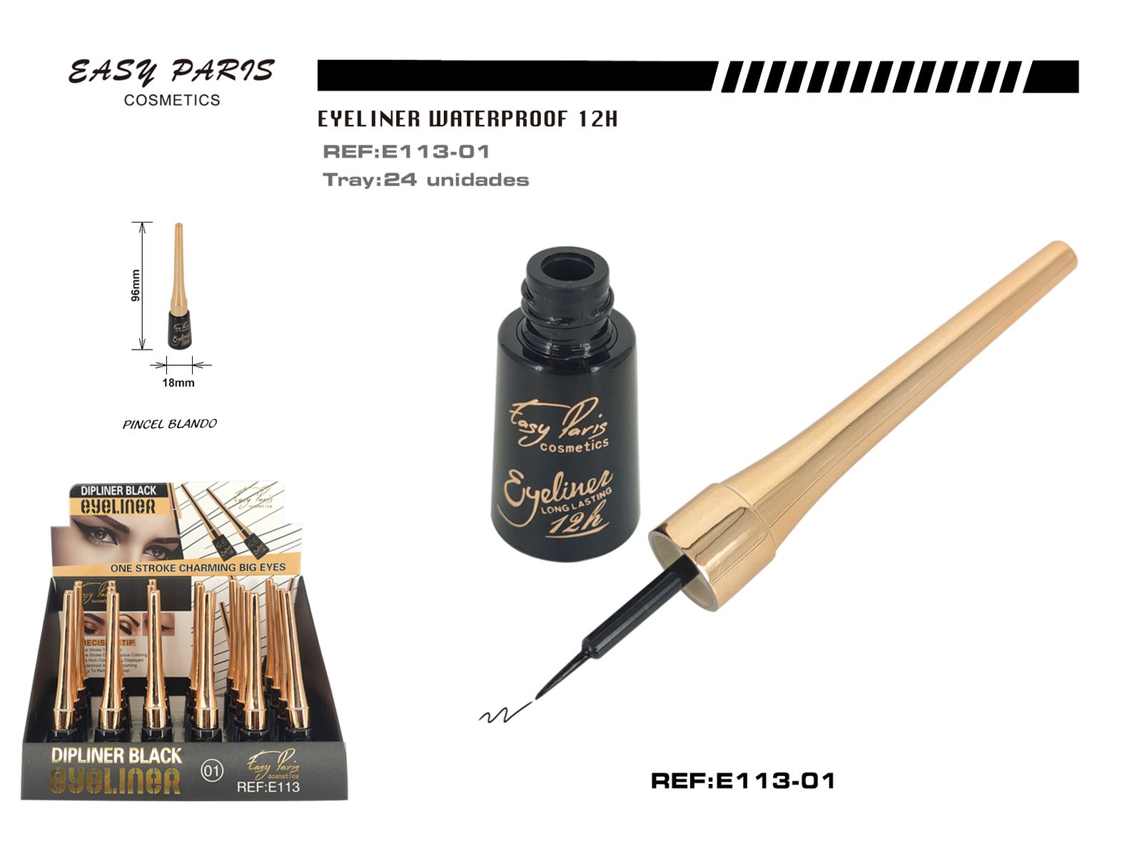 EYELINER NGR.WATERPROOF 12H PINCEL BLANDO