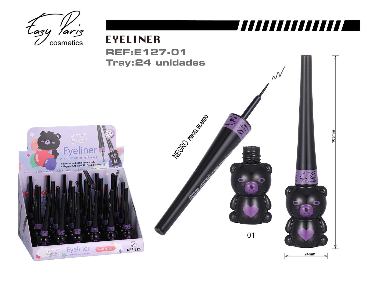EYELINER LIQ.NEGRO PINCEL BLAND.24/U